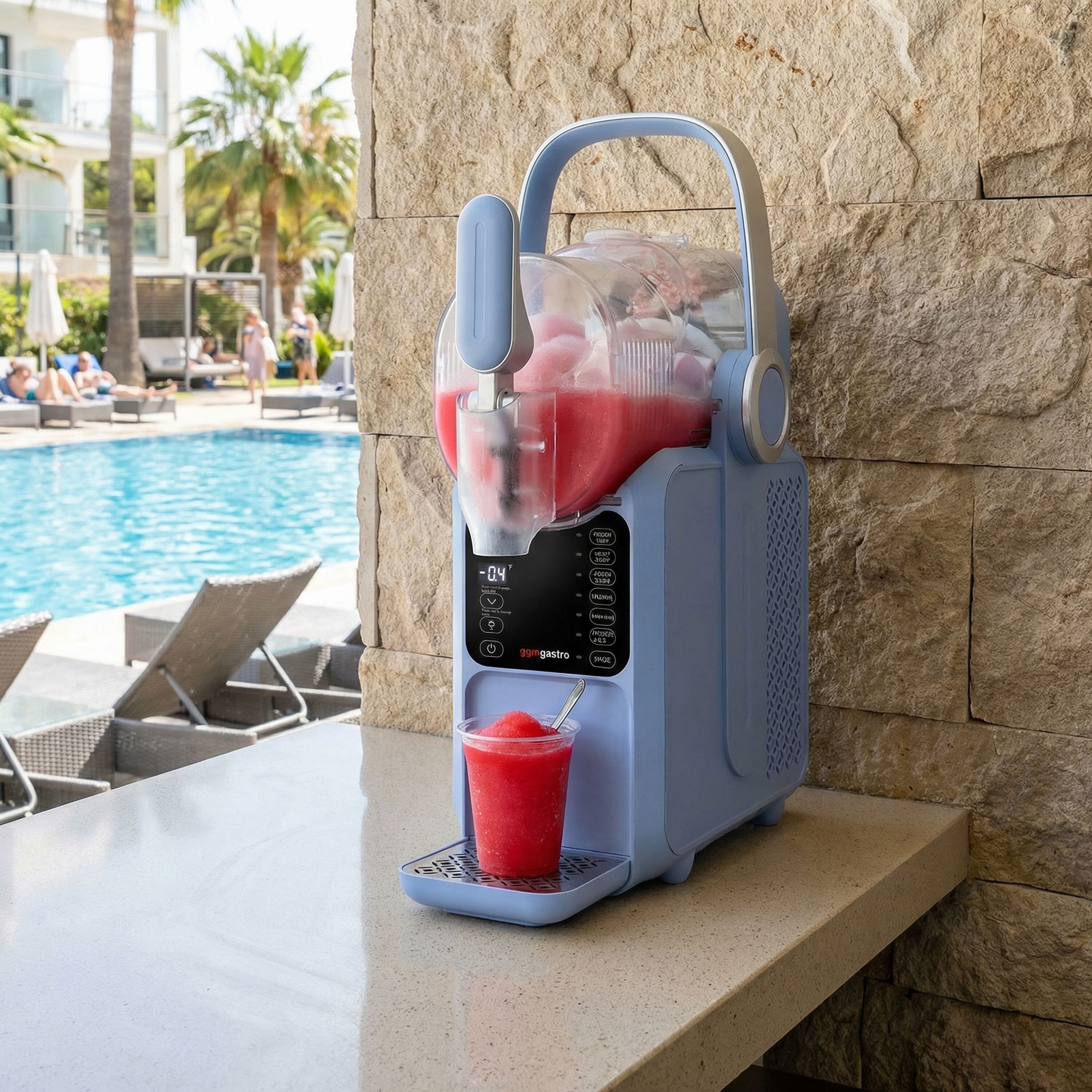 Machine à granita Professionnelle - 3L - 160W - Digital - Bleu