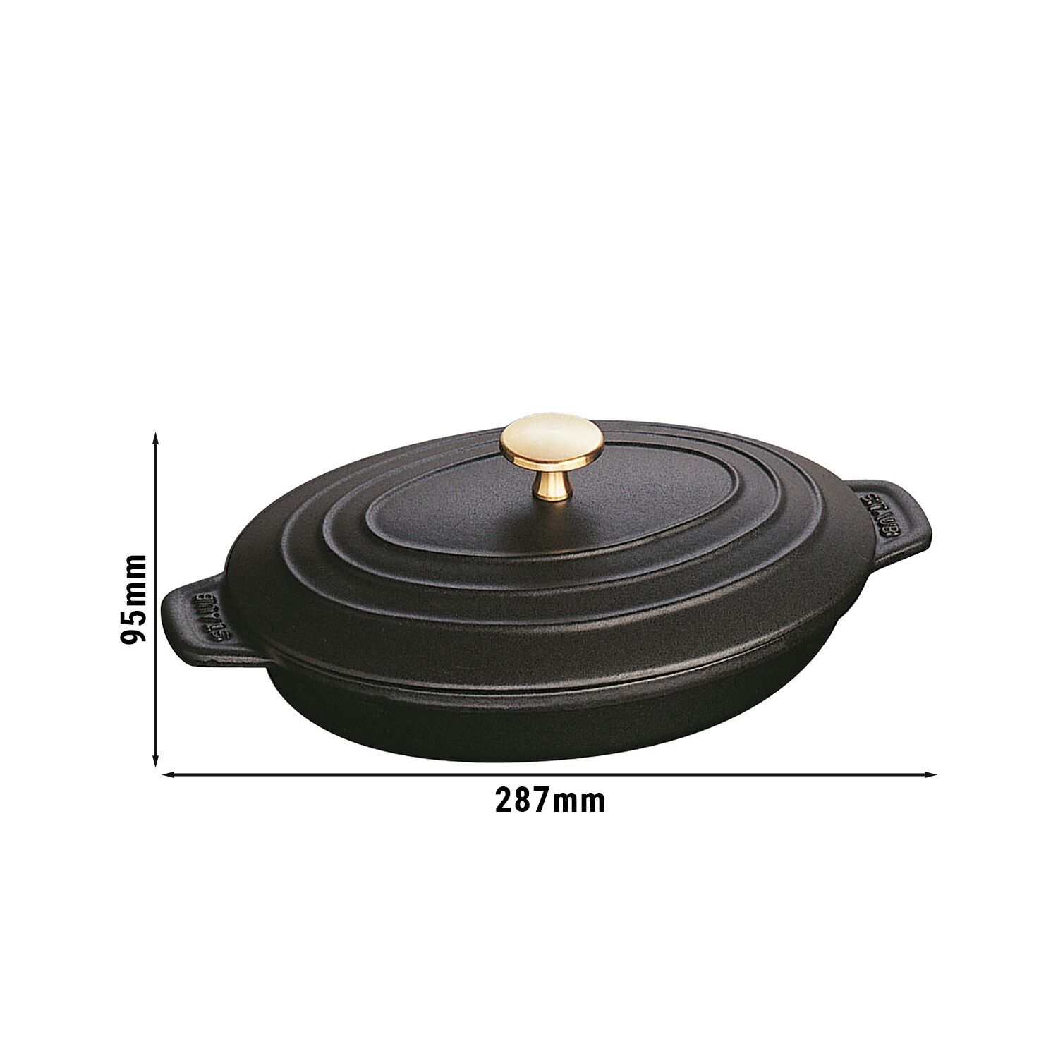 STAUB | SPECIALITIES - Ugnsform med lock - oval - 230 mm - gjutjärn - svart