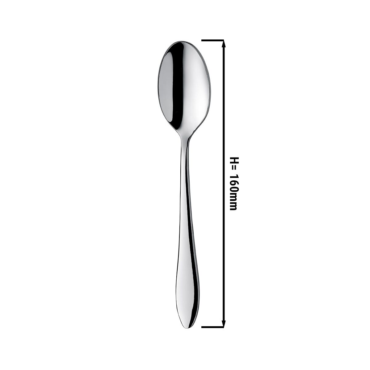 (12 pcs) Cuillère à dessert Leandro - Acier inoxydable 18/10 - 160mm - Brillant - 12 pièces