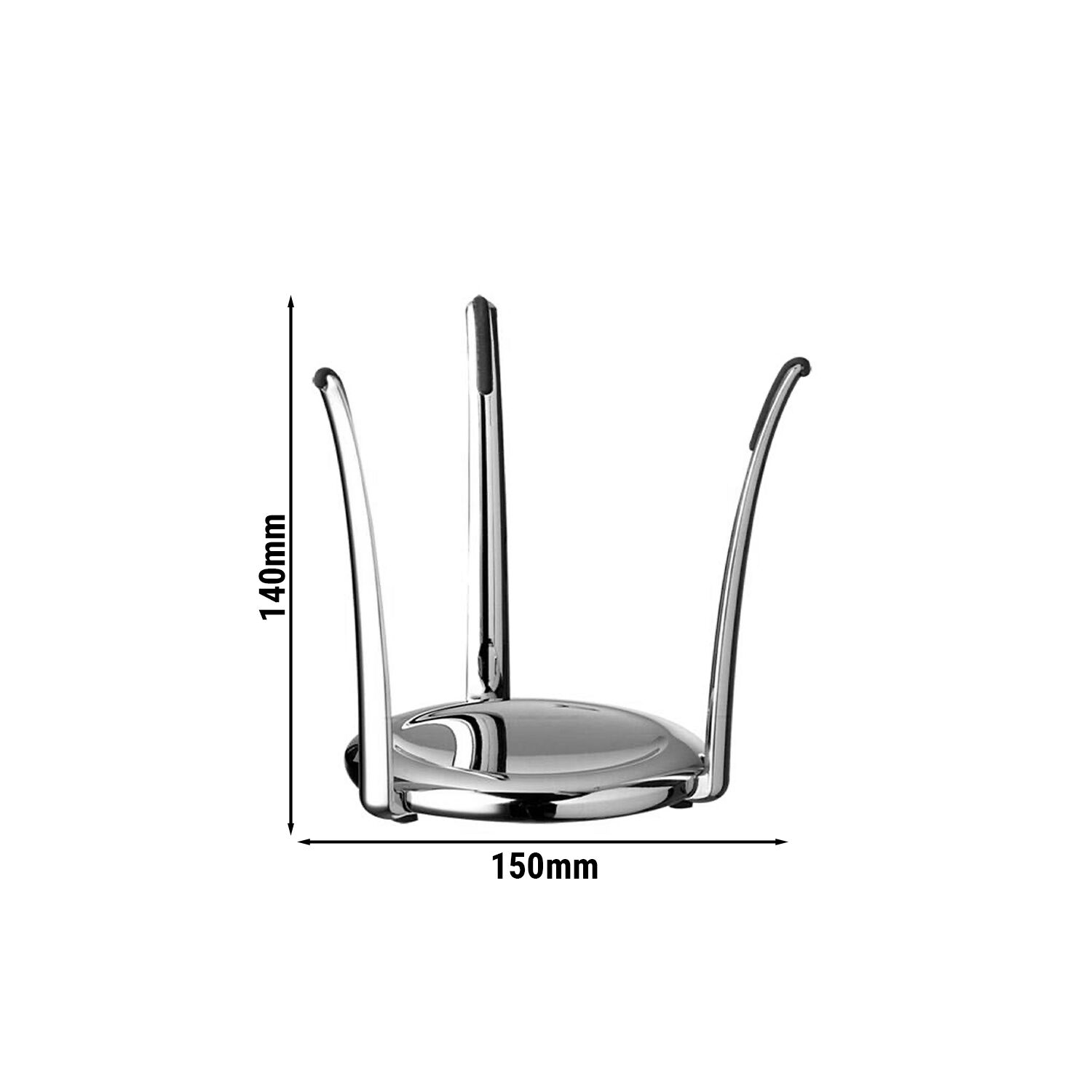 Bufféställ - KING - kromad - 150x150 mm - Höjd: 140 mm