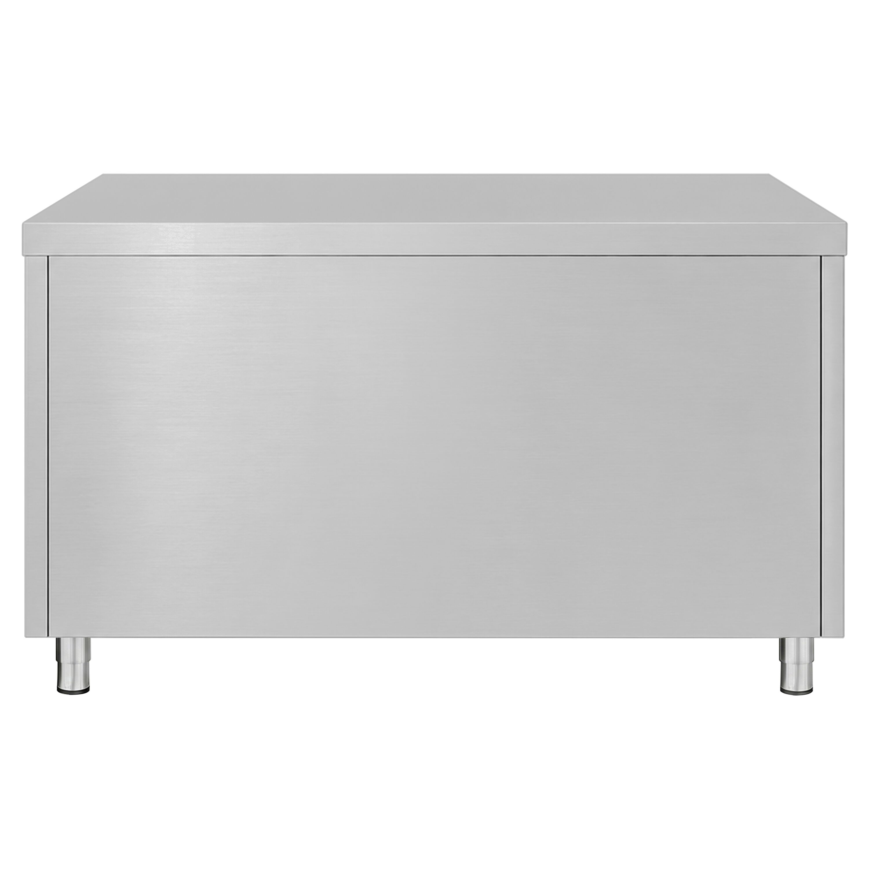 Armoire de travail en acier inoxydable ECO - 1200 x 600 mm - avec 2 tiroirs et une porte coulissante