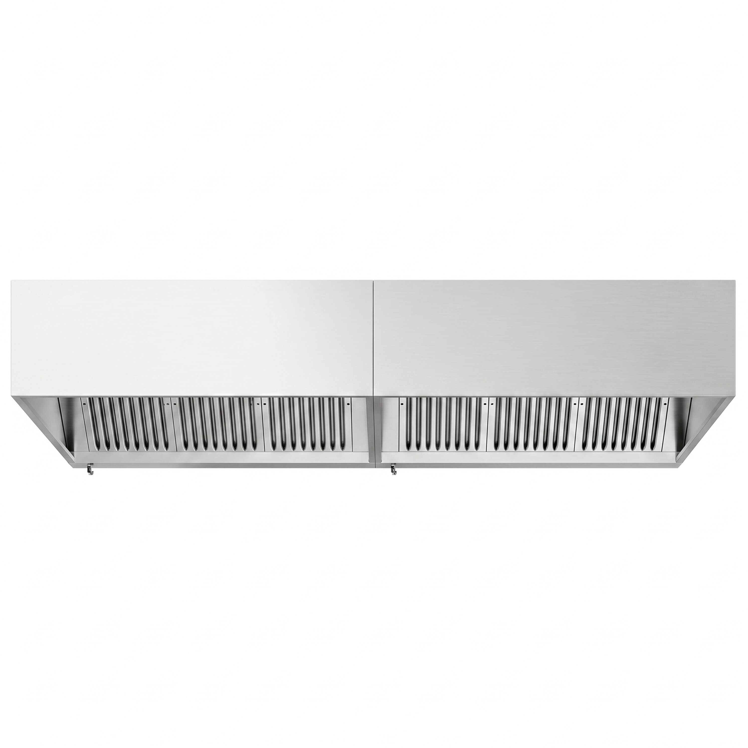 Hotte à adosser professionnelle - Profondeur 1100 - 2800mm - sans moteur - avec filtres et éclairage
