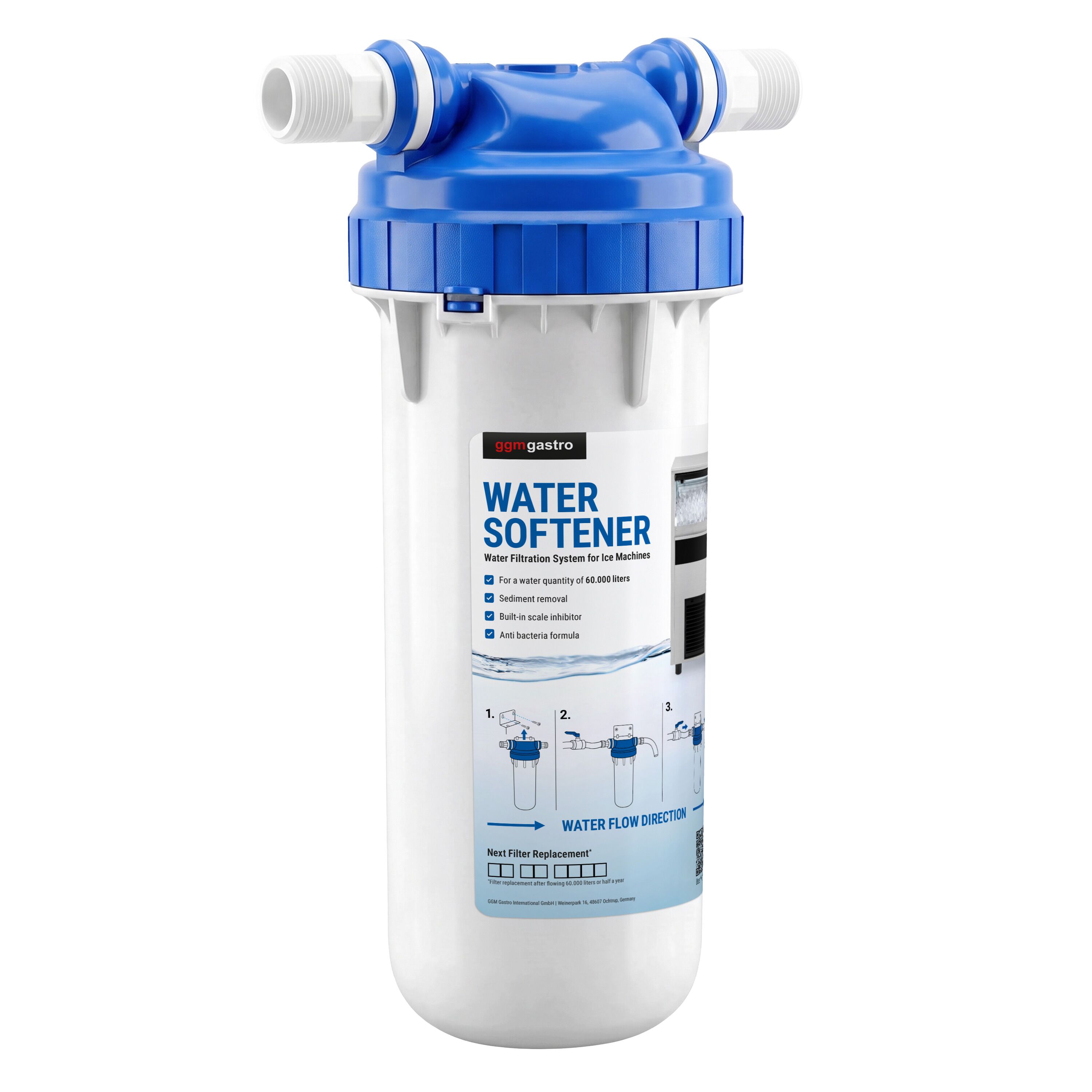 Wasserfiltersystem/Entkalker für Eiswürfelbereiter - 60.000 Liter