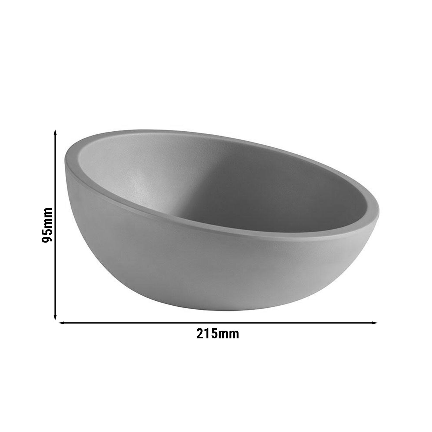 (6 pcs) Coupe - ELEMENT LOOK - Mélamine - 700ml - carré - lot de 6 - 215x215mm - Profondeur : 95mm - Gris