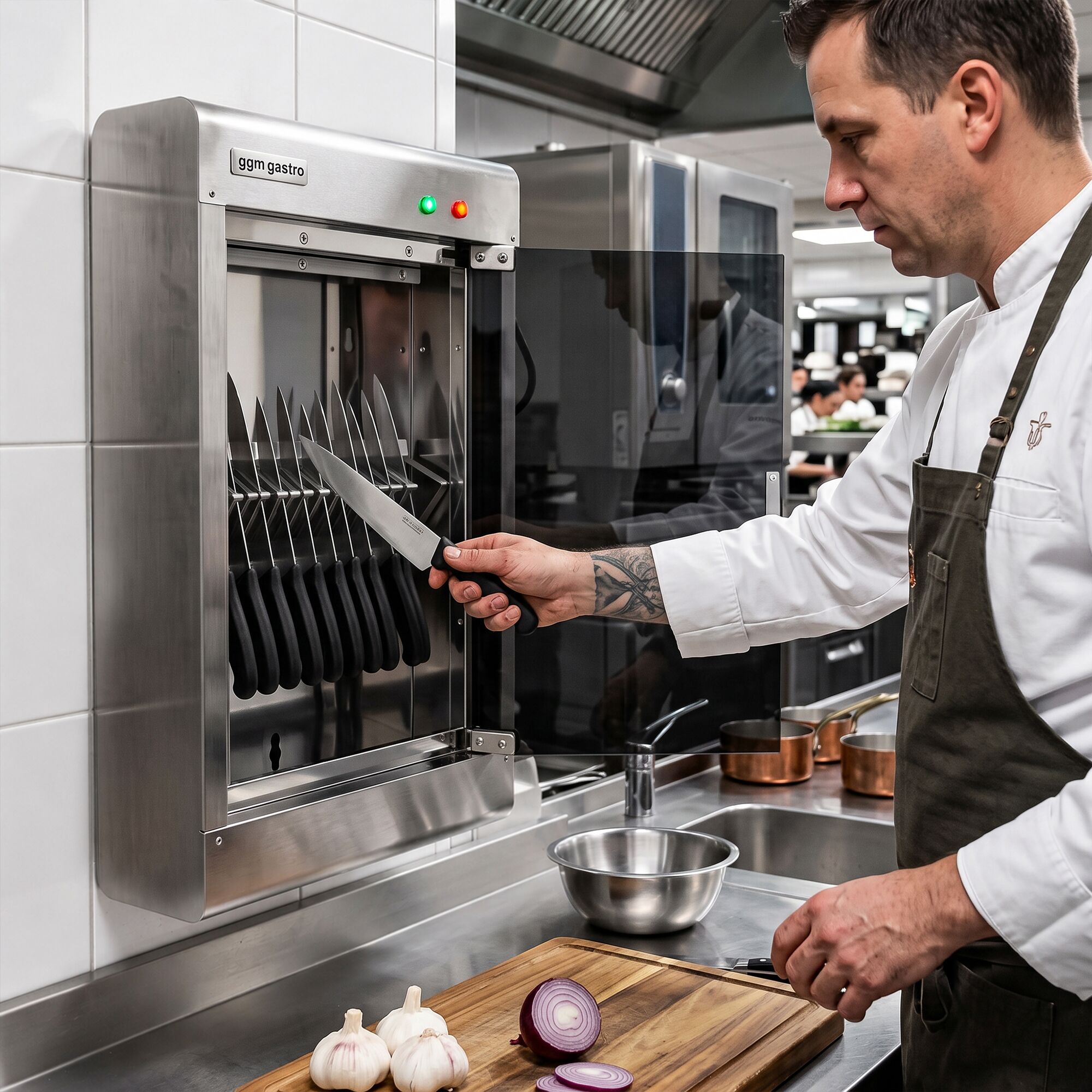 Sterilizzatore per coltelli - per 14 coltelli - con supporto per coltelli - timer fino a 60 min
