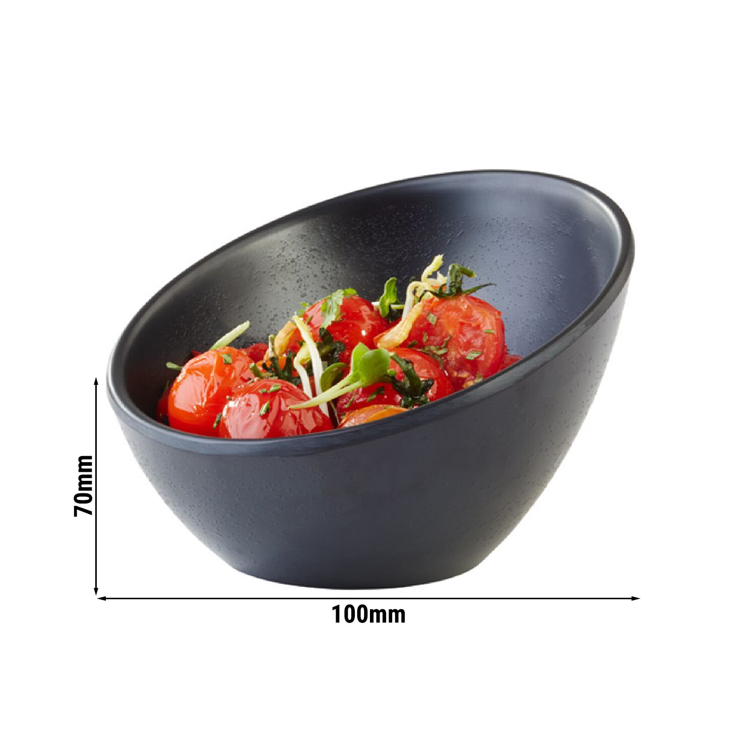 (6 pièces) Coupelles à sauce - ZEN - Melamine - 80 ml - Ø 100 mm - Noir