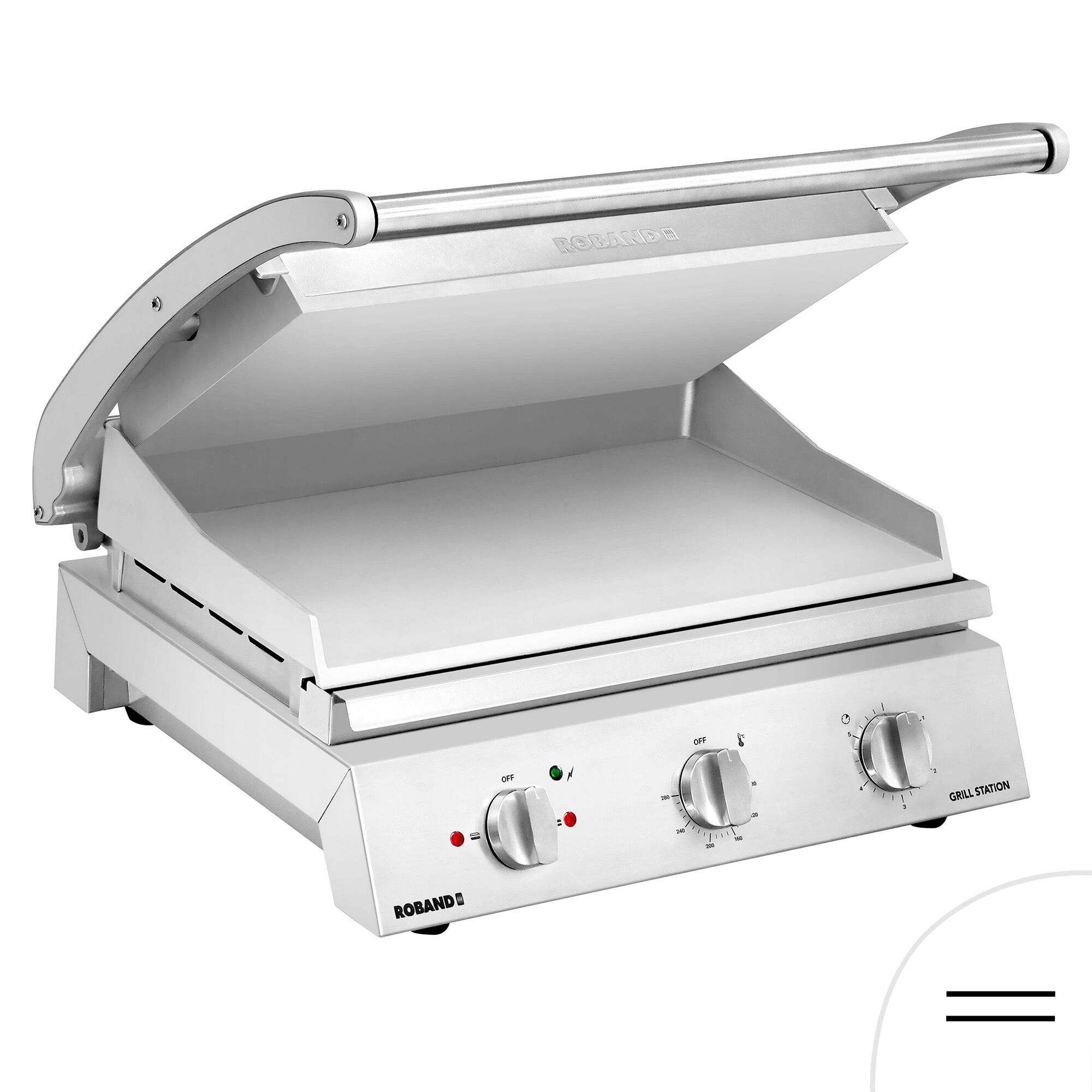 ROBAND | Electric Panini & Burger Contact Grill - Smooth Top & Bottom - 500 x 275 mm - 3.1 kW