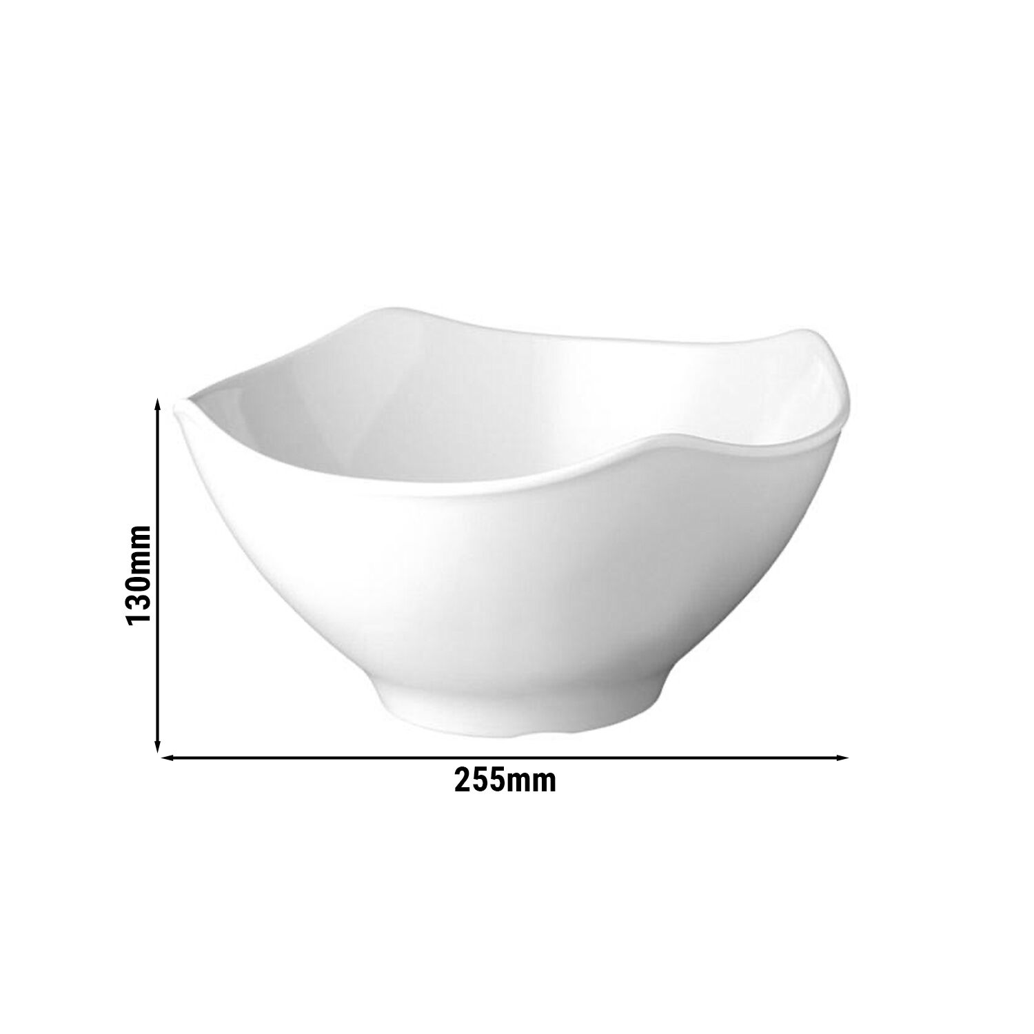 (6 pcs) Coupe - GLOBAL BUFFET - Mélamine - 3L - carré - lot de 6 - 255x255mm - Profondeur : 130mm - Blanc