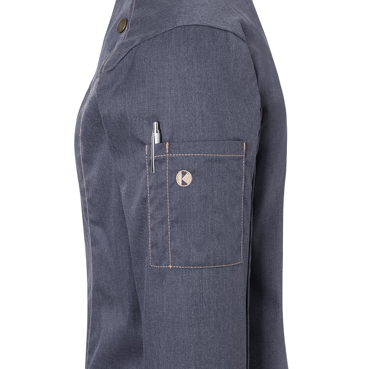 (6 pièces) KARLOWSKY | Veste de cuisine femme style jeans - Noir Vintage - Taille : 40