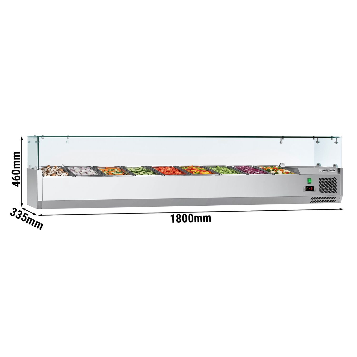 Vitrine Réfrigérée à Ingrédients ECO - 1800x335mm - 8x GN 1/4