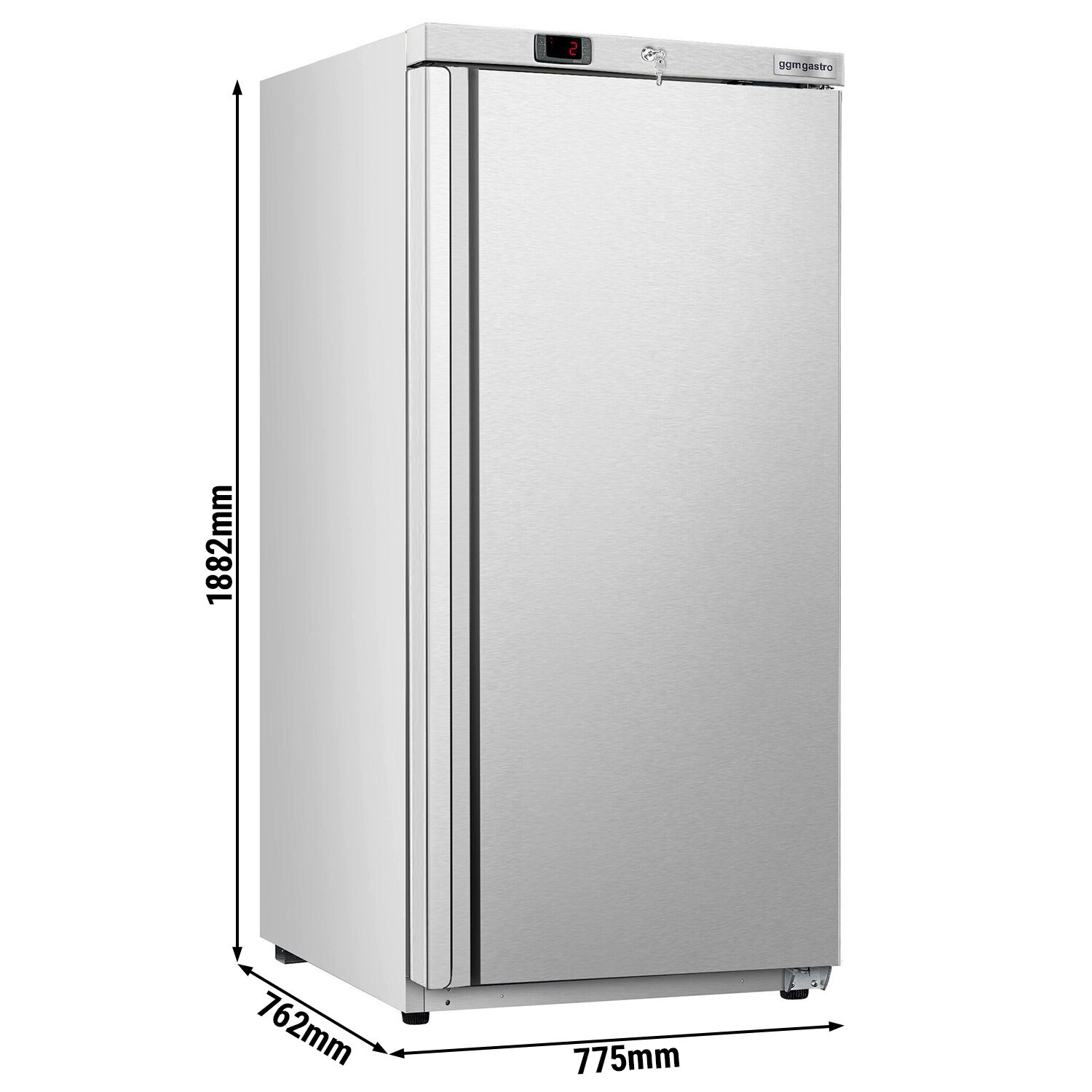 Réfrigérateur de stockage inox ECO – 600 litres – avec 1 porte – intérieur de la porte en plastique