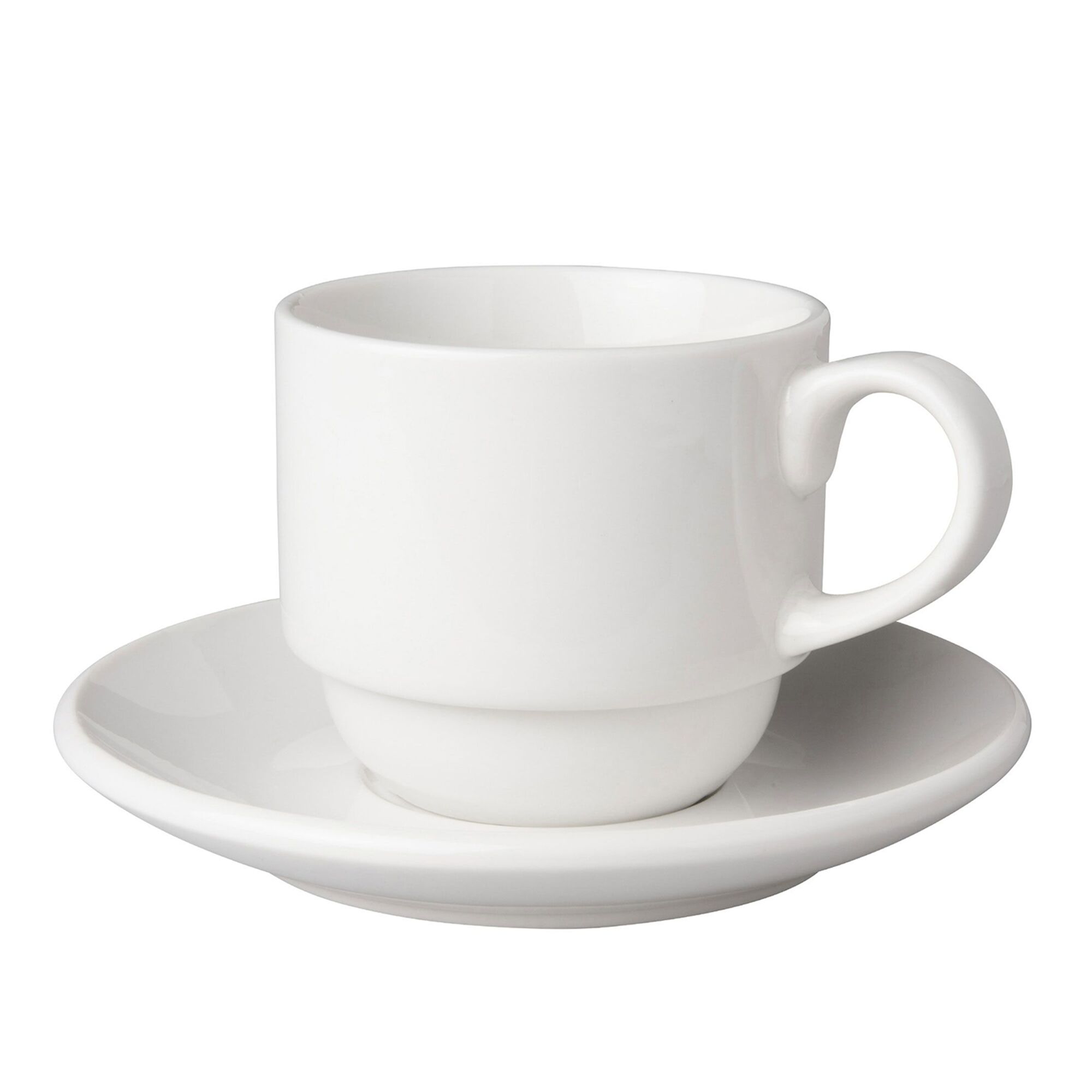 (24 pièces) BUDGETLINE – Tasses à café + soucoupes Mammoet – 200 ml – Blanc