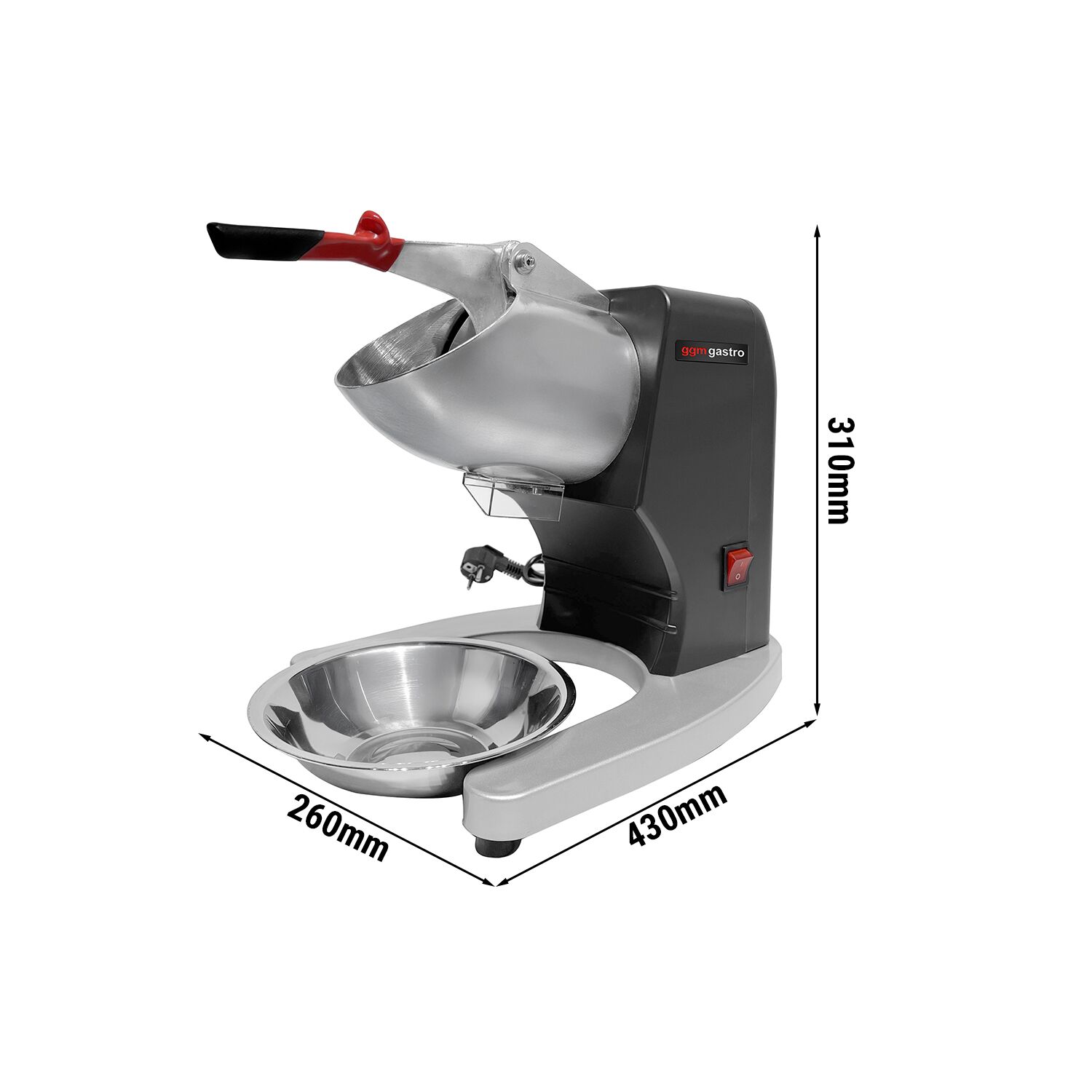 Broyeur à glace - 1,6kg/min - 300W - Noir - avec trémie 0,7kg