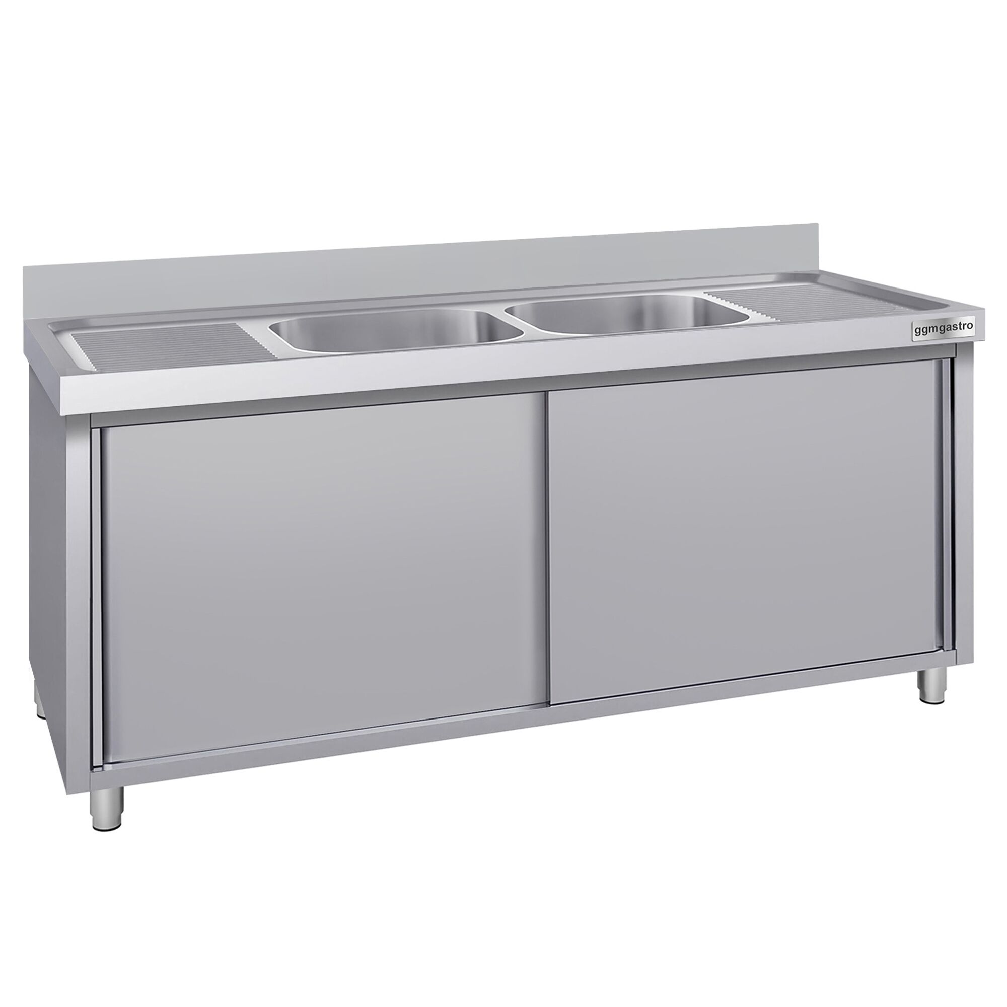 Meuble évier ECO - 1800 x 600 mm - avec 2 bacs au centre