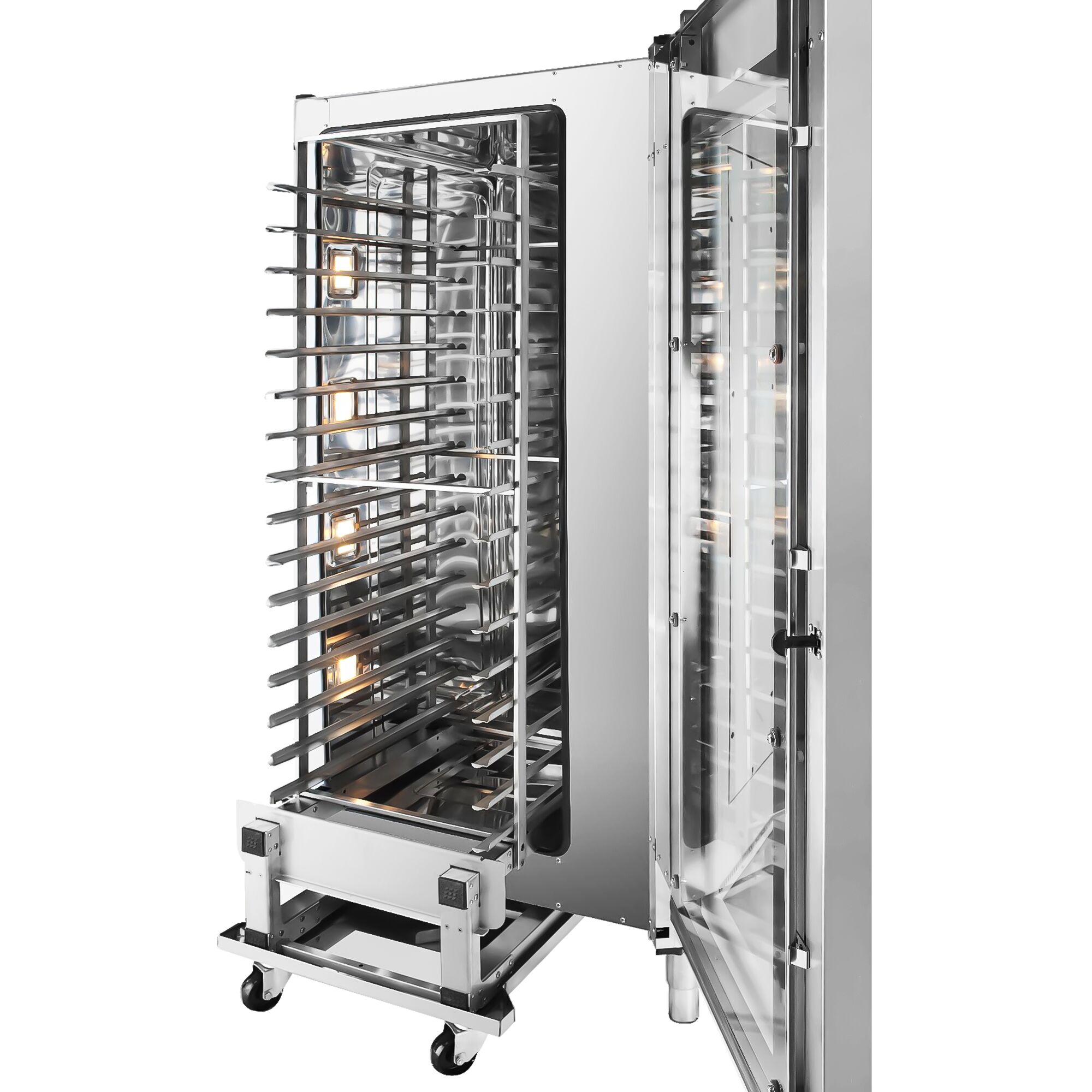 Commercial Bakery Combi Oven Steamer, 16× 600×400mm, Digital, Stand with Trolley – 32 kW