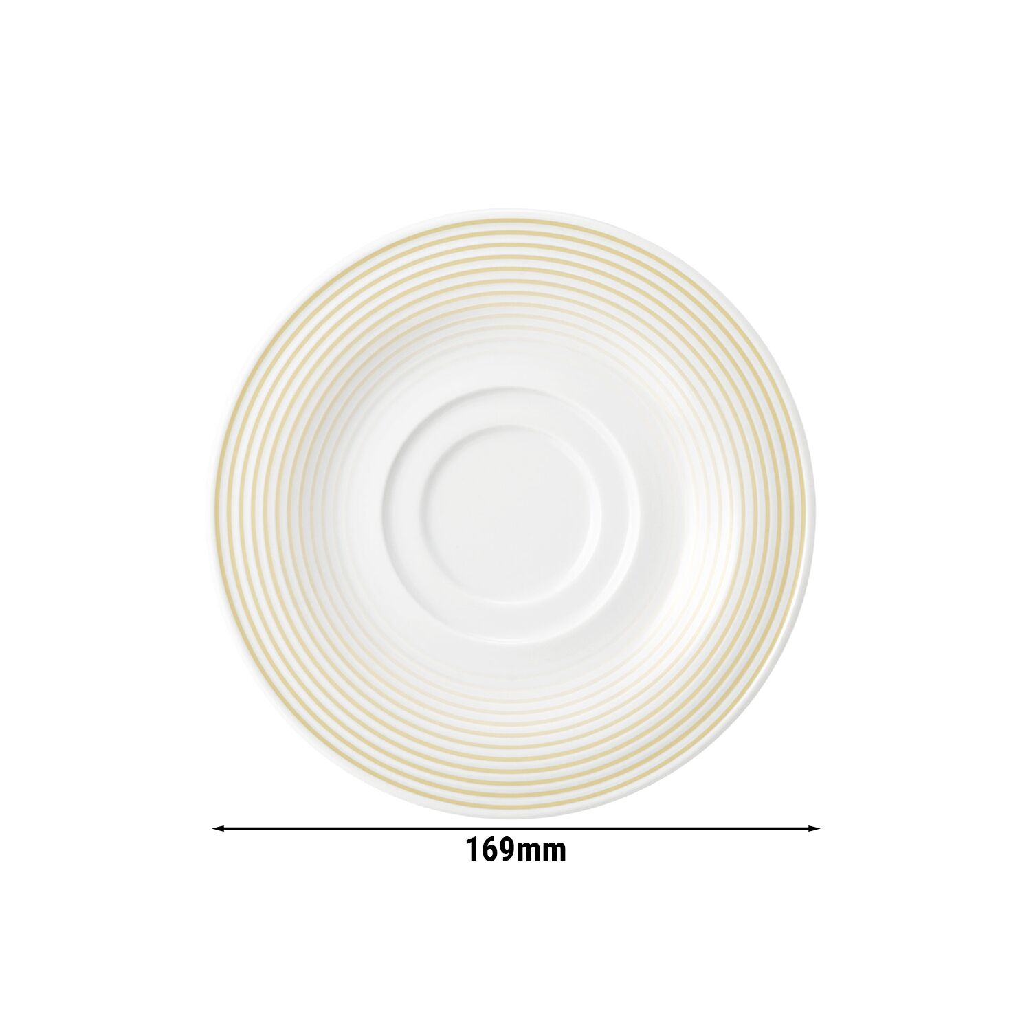 (6 pieces) SELTMANN WEIDEN | Round Coffee Saucer Blues – Sand Beige – Ø165 mm – High-Gloss Porcelain