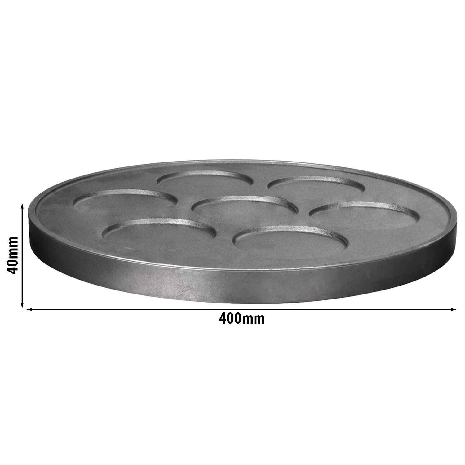 7 pans Plate for Crêpes maker - Ø400mm - Stainless Steel - for CGOM5