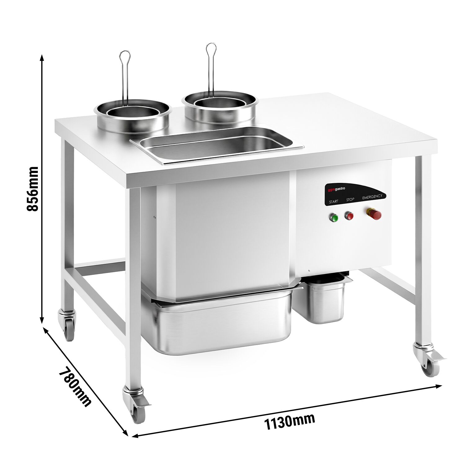 Paneringstation voor kip - 1130 mm - 5 kg/min