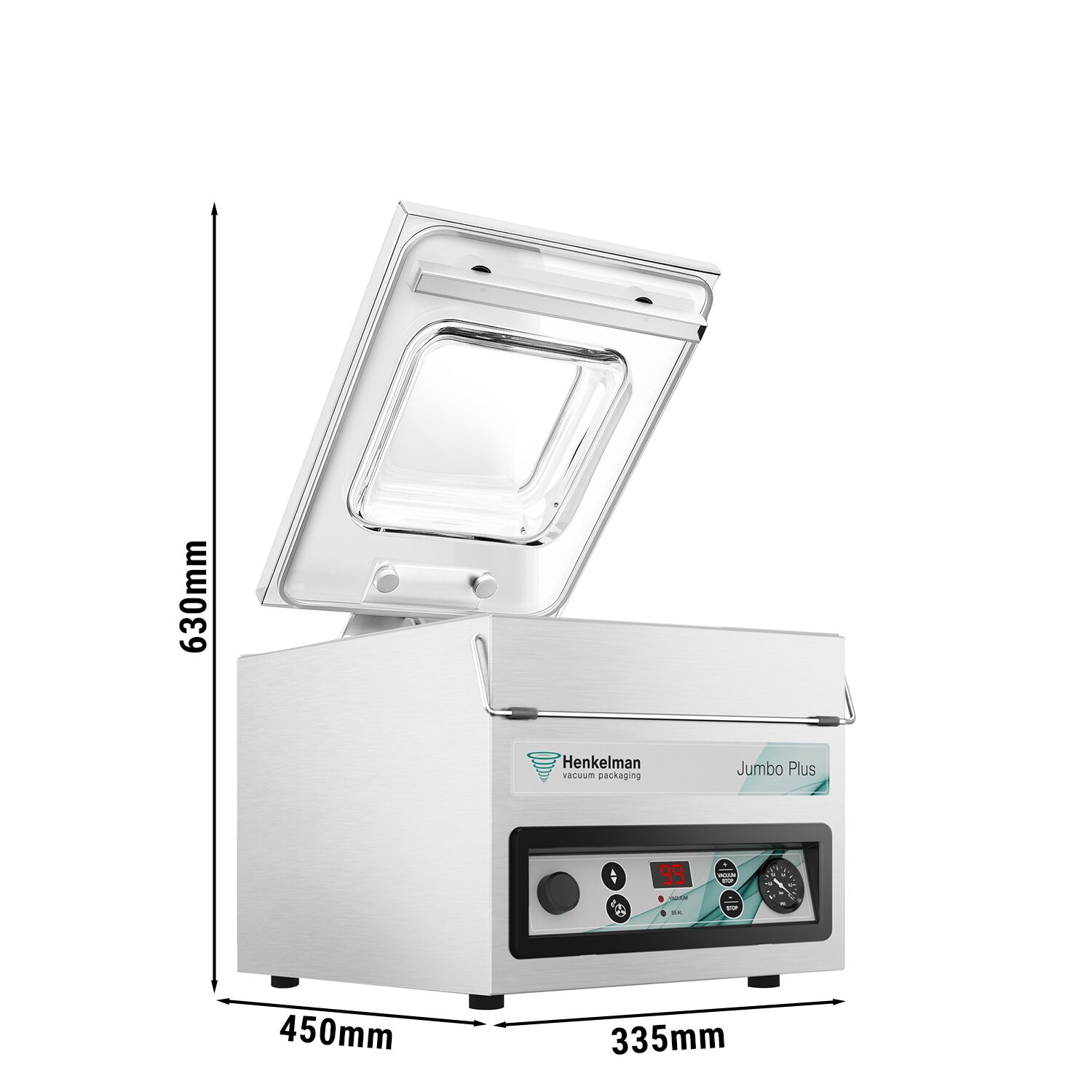 HENKELMAN | Jumbo Plus – Machine sous vide à cloche – 8 m³/h – 400 watts – numérique
