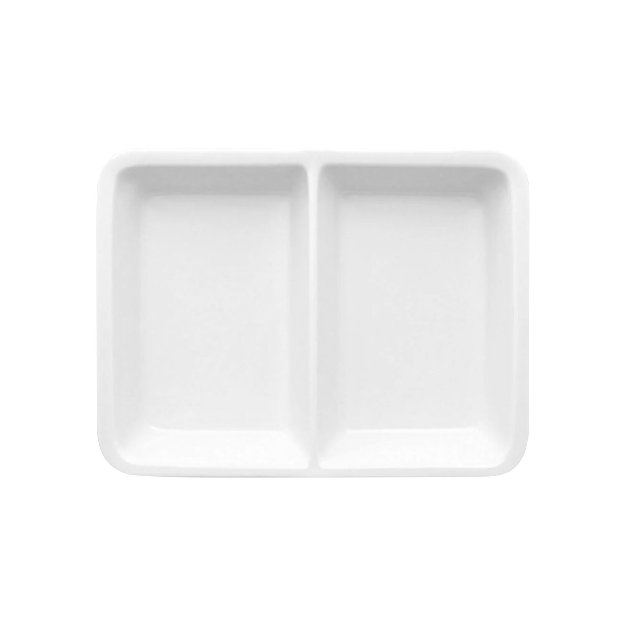 (12 pièces) THERMO FUTURE BOX | Assiette Menu - Rectangulaire - 2 Compartiments - Blanc