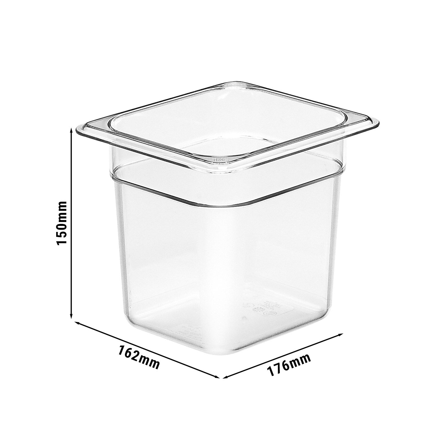 (6 pièces) CAMBRO | Camview® - Bac GN 1/6 en copolymère - Transparent - Hauteur : 150 mm - Sans BPA  