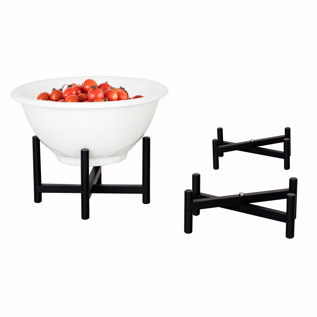 (3 pcs) Buffet Stand - foldable - Powder-coated stainless steel - Black - Height: 70mm - suitable for platters & plates from 210mm