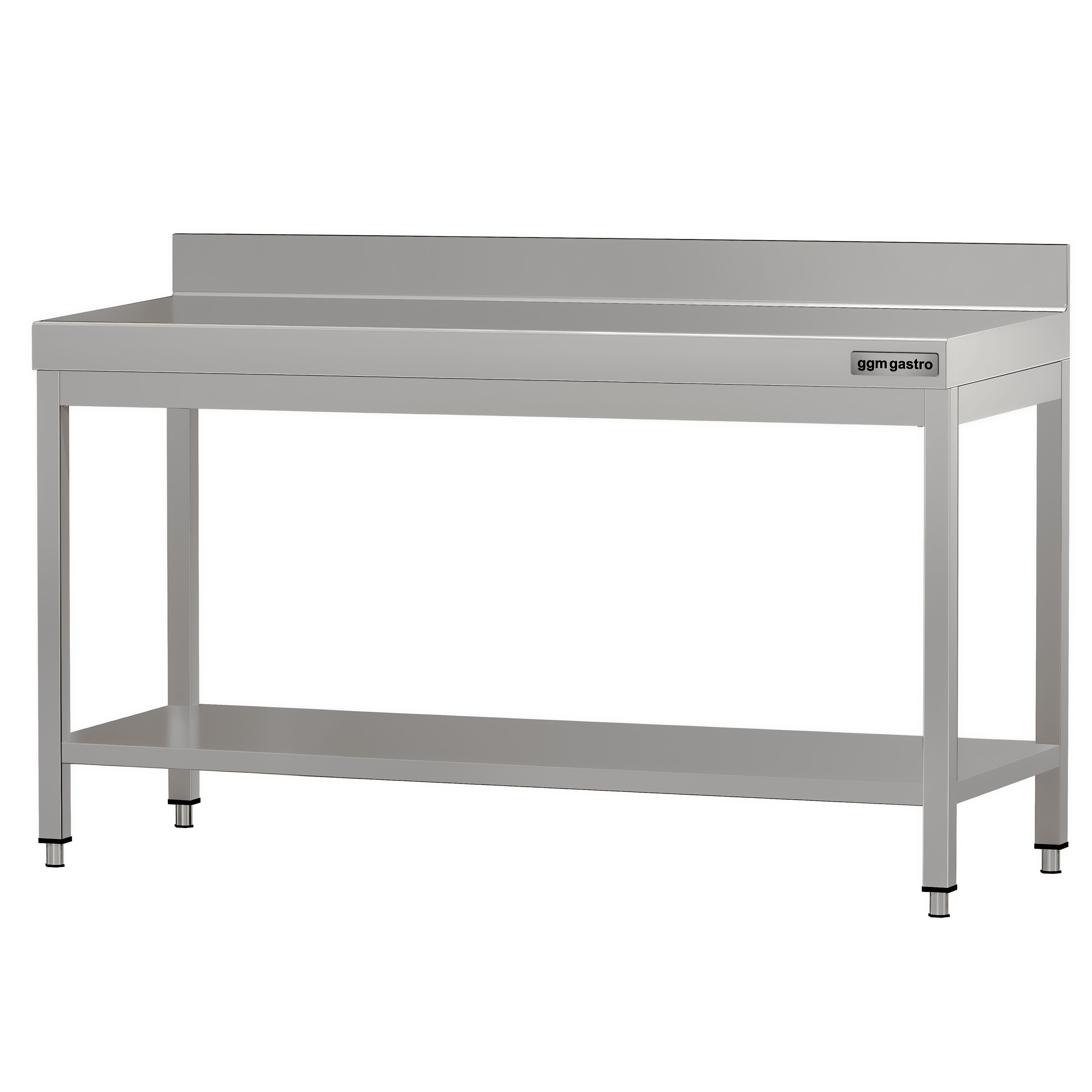 Table de travail en inox ECO – 1600 × 700 mm – avec tablette inférieure & dosseret