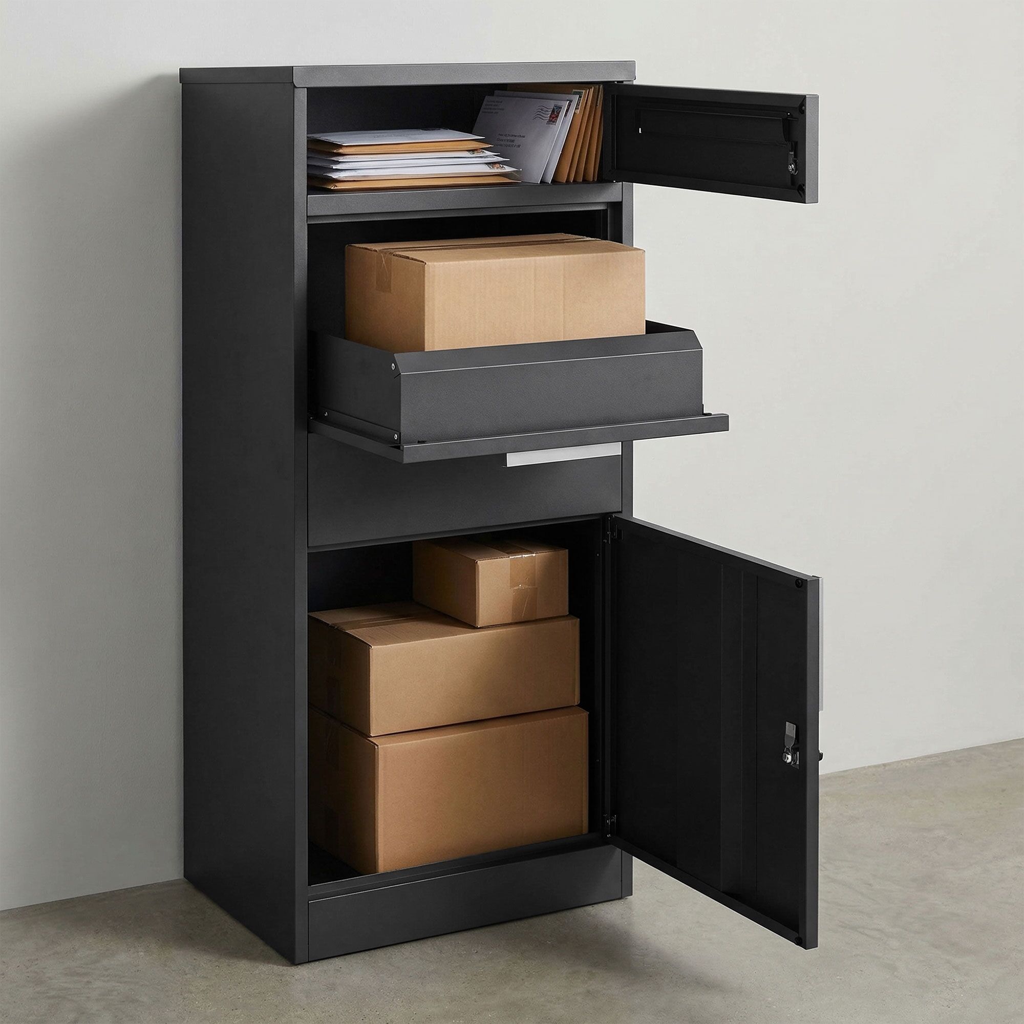 Boîte à colis avec boîte aux lettres - pour colis jusqu'à la taille M        