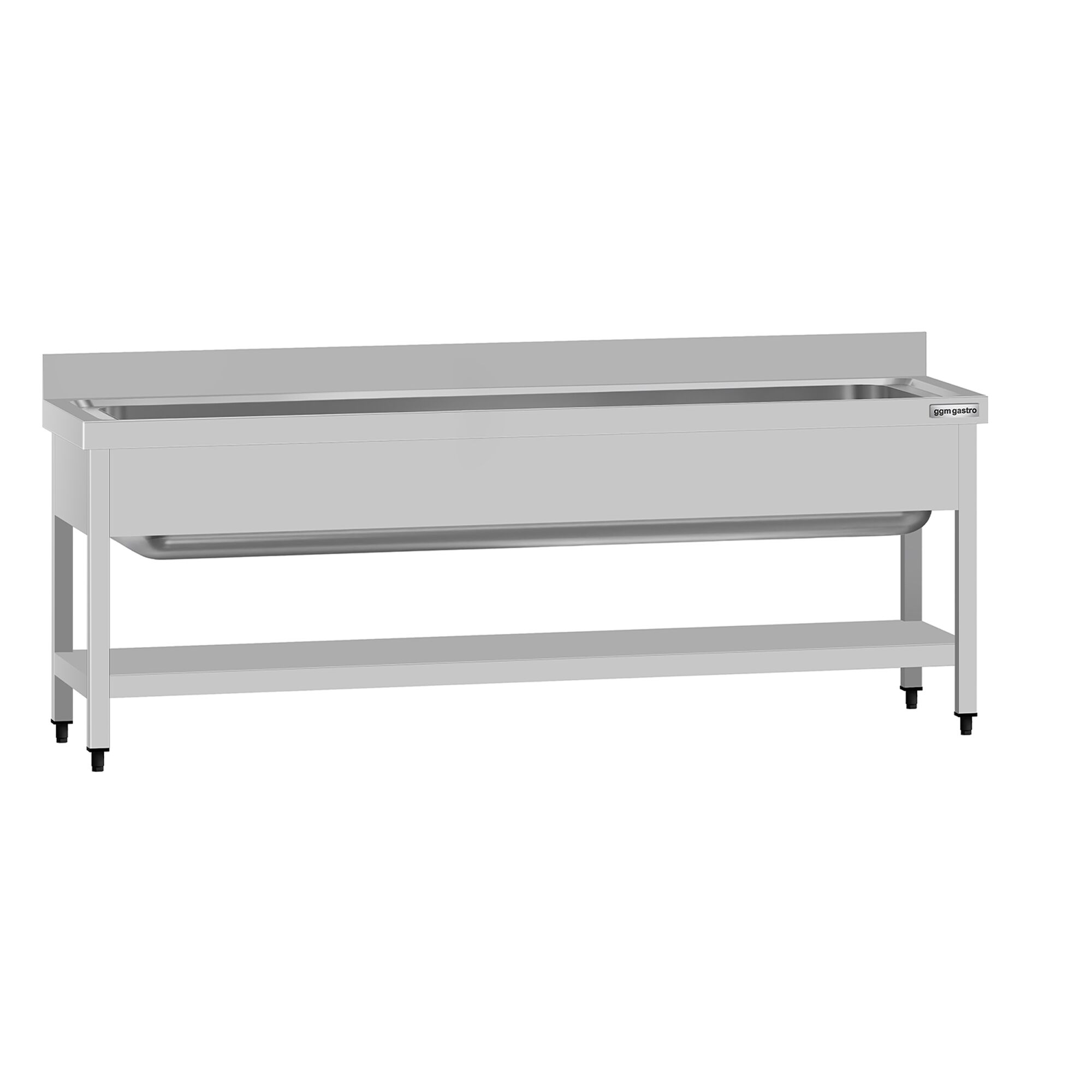 Plonge à marmites en inox ECO - 2000x700mm - avec étagère basse & 1 bac