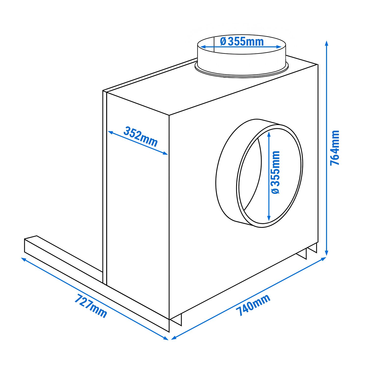 Airbox Pro – 3155 m³ per timme – 400 volt – uppfällbar – lämplig för kolgrillar