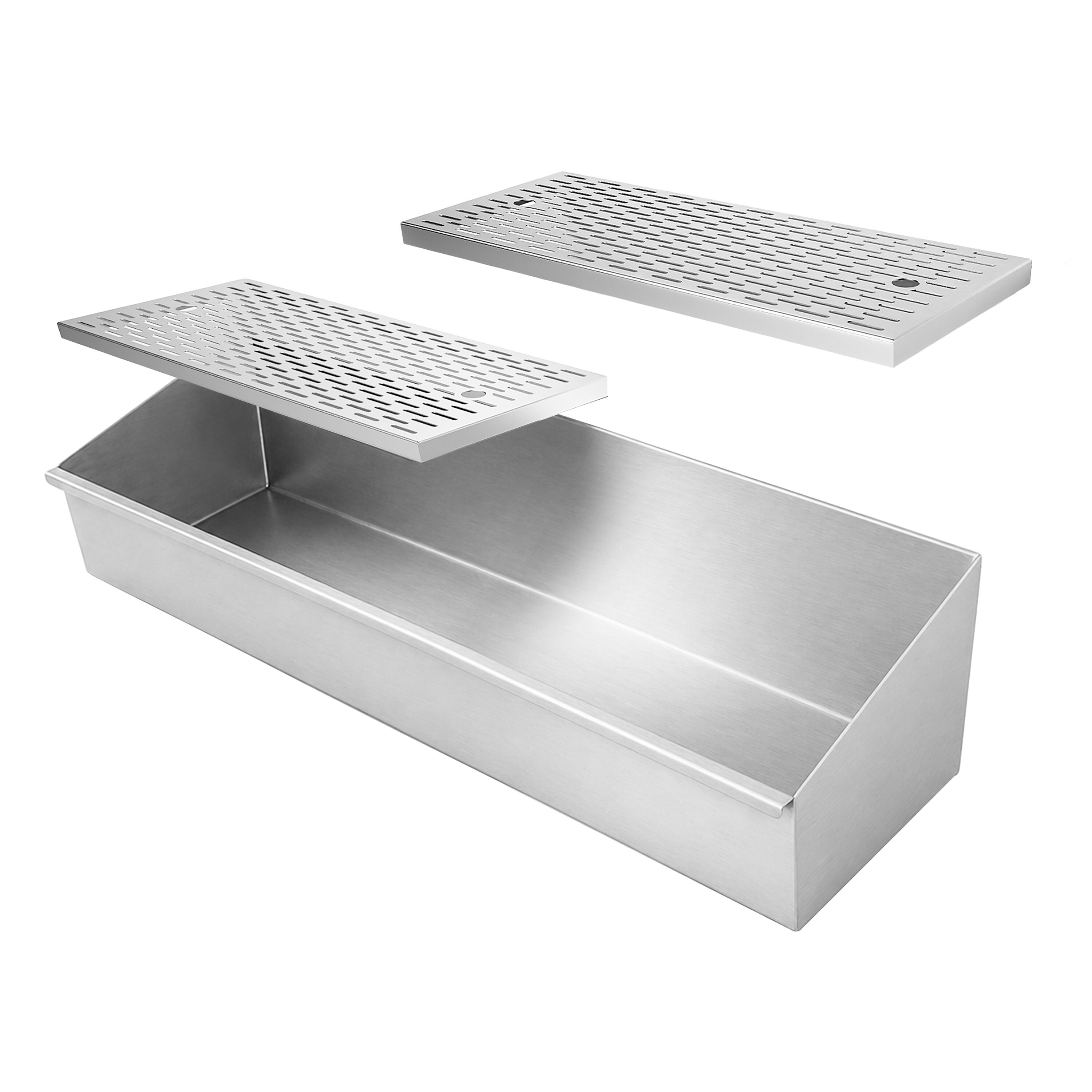 Bac à frites en acier inoxydable - 800x300mm - avec filtre égouttoir