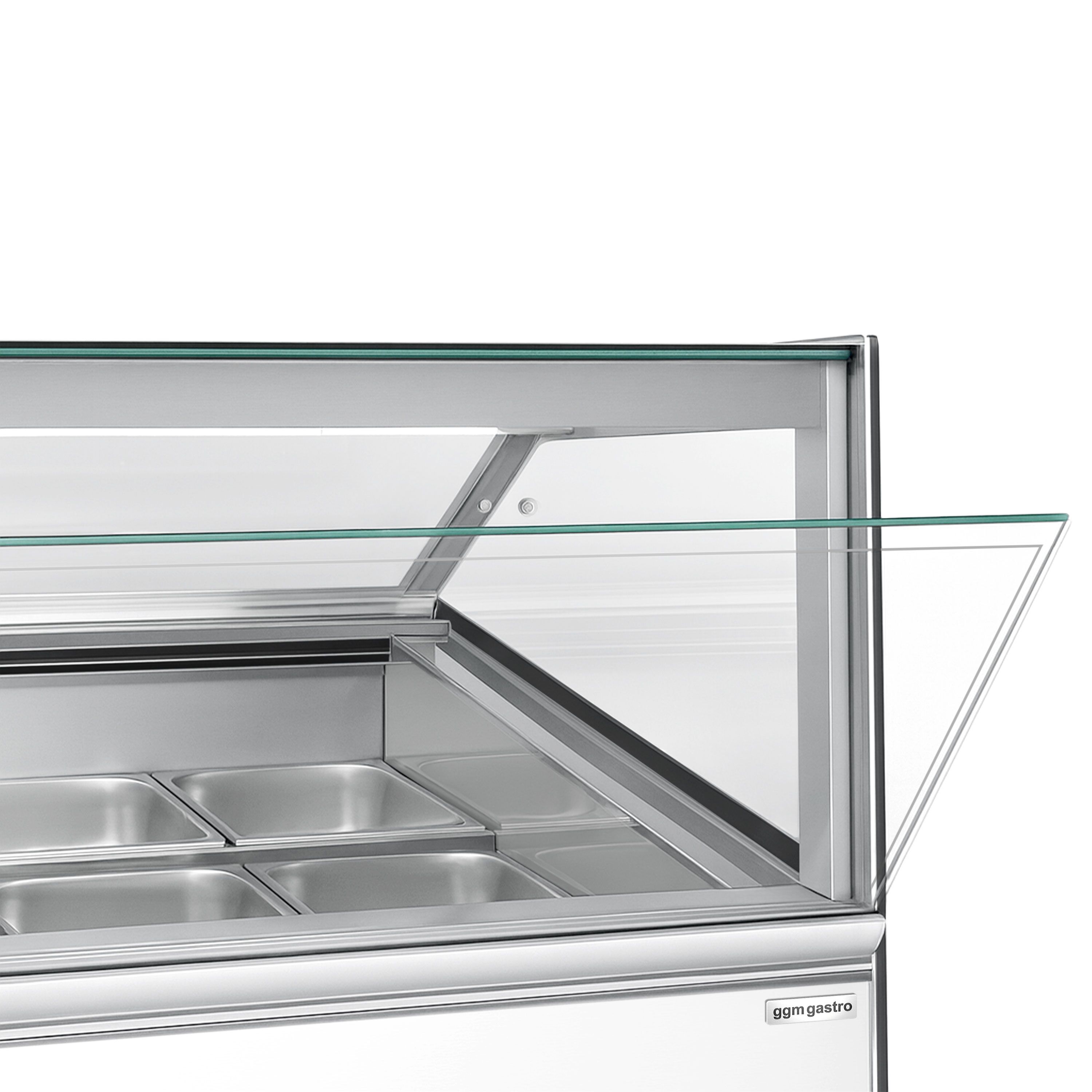 Vitrine à glace ADAM – 1200 mm – refroidissement ventilé – pour 12 bacs à glace de 5 litres ou 8 bacs de 7 litres – Blanc