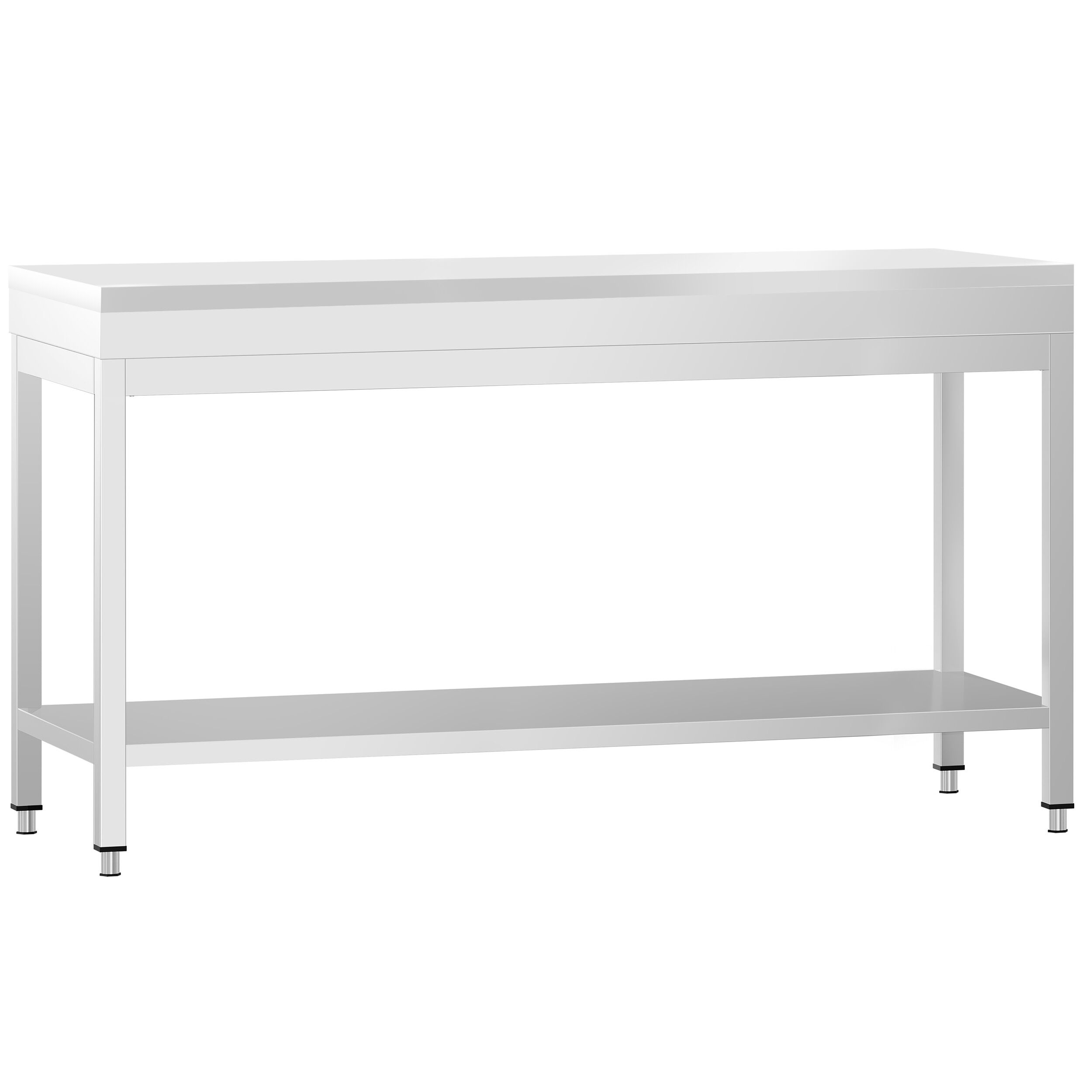 Table de travail inox PREMIUM - 2000 x 800 mm - avec tablette inférieure - incl. Planche à découper Blanche