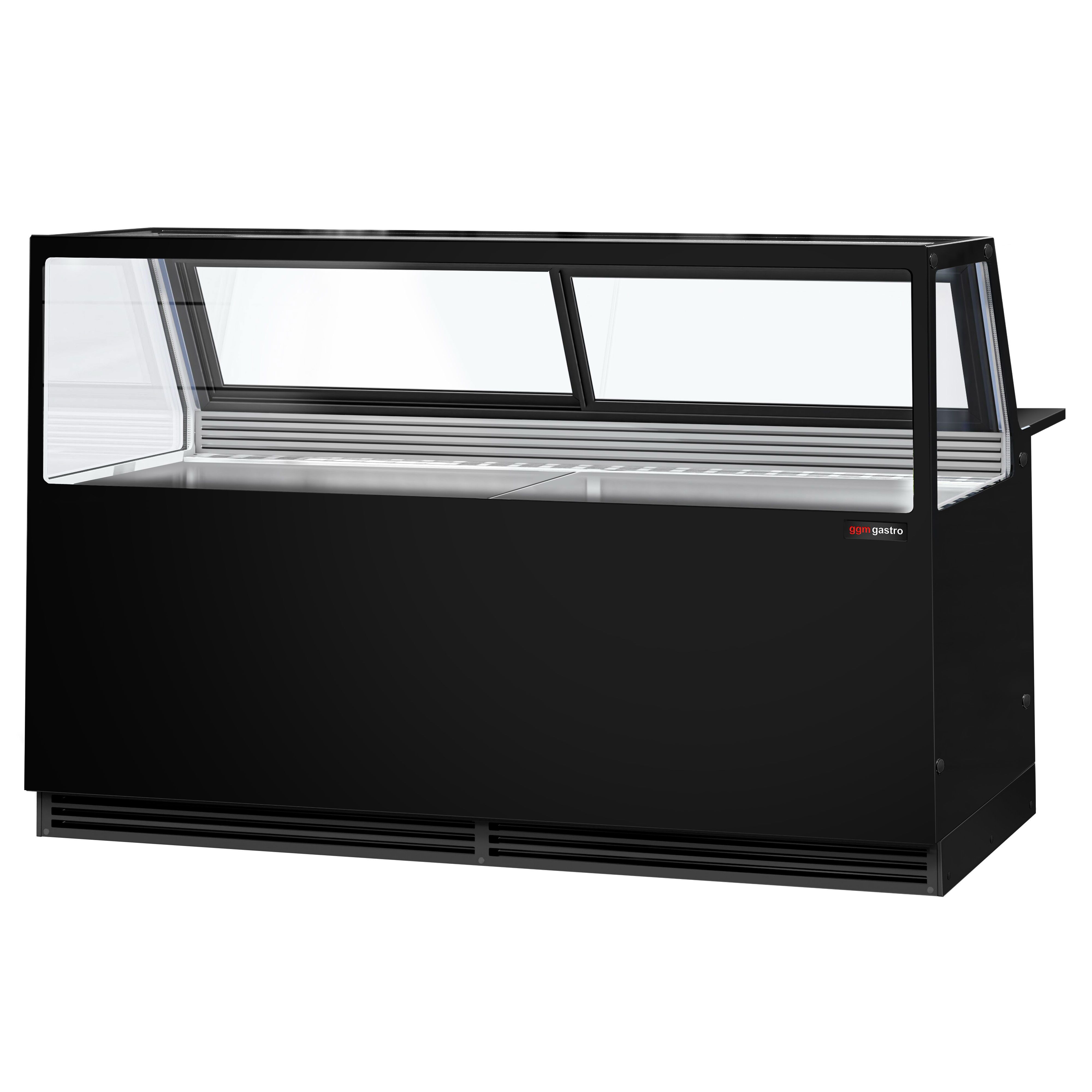 Comptoir vitrine réfrigérée KAISA - 2000x1048mm - +2/+8°C - Double vitrage - Éclairage LED