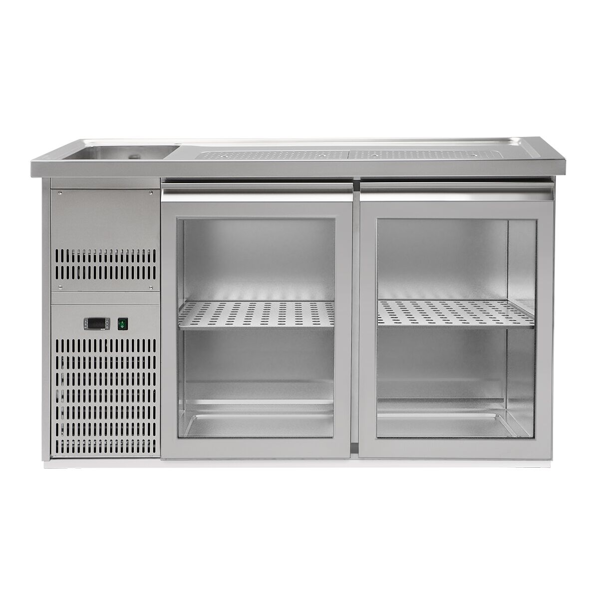 Direct Draw Beer Dispenser / Kegerator PREMIUM PLUS - 1550x700mm - Double Glass Doors