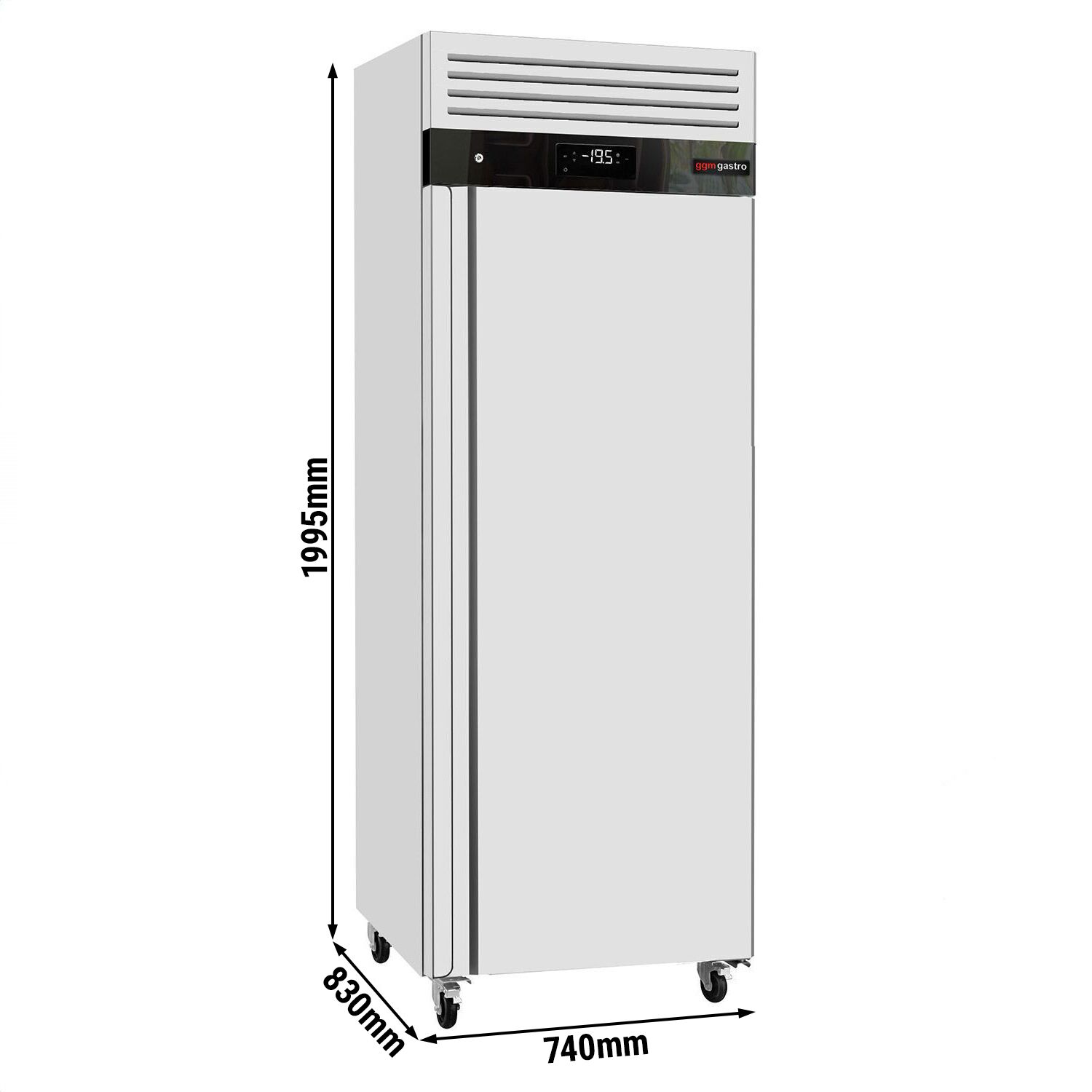 Armoire réfrigérée négative en acier inoxydable ECO – GN 2/1 – 700 litres – avec 1 porte en inox – intérieur de la porte en plastique