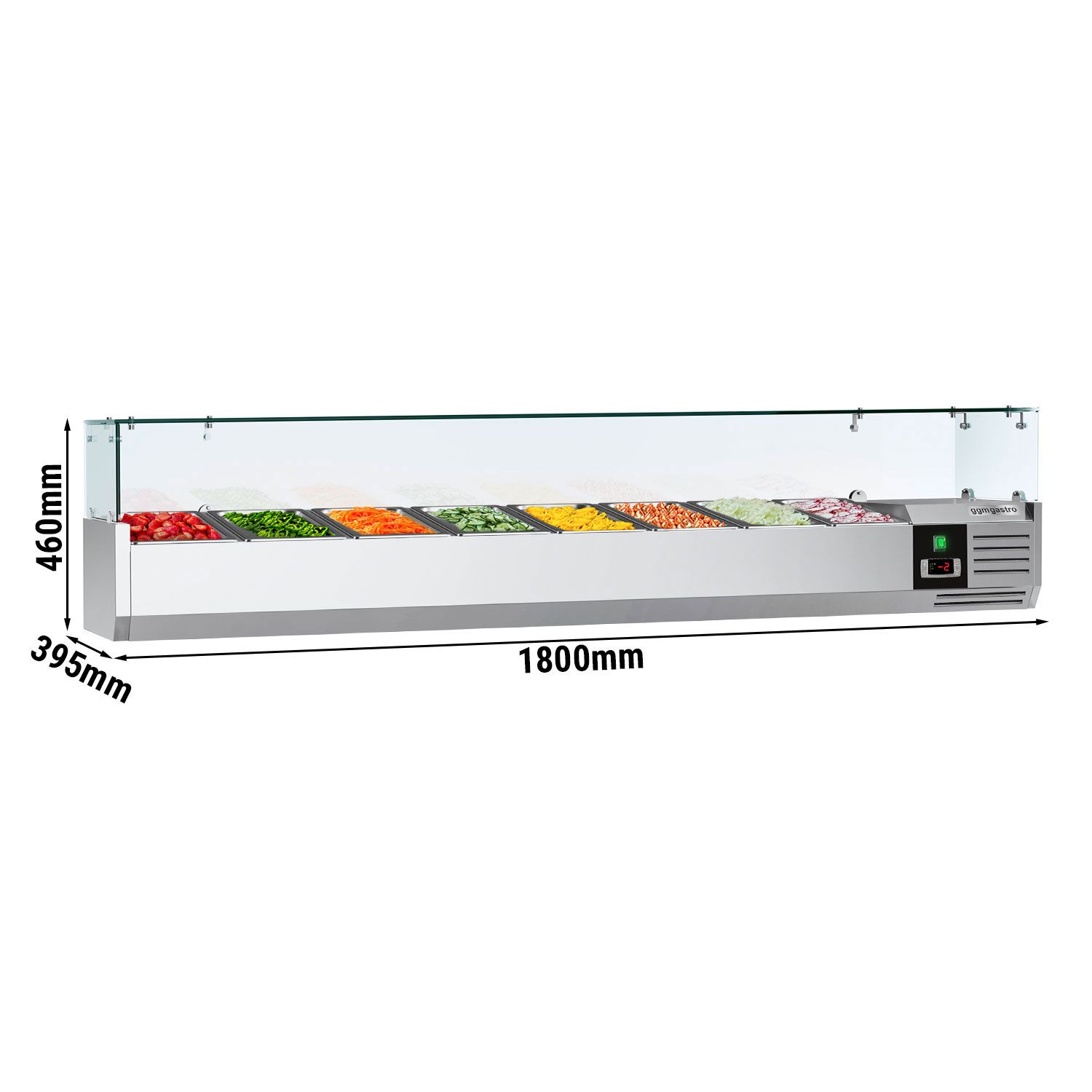 Vitrine Réfrigérée à Ingrédients PREMIUM - 1800x395mm - 8x GN 1/3