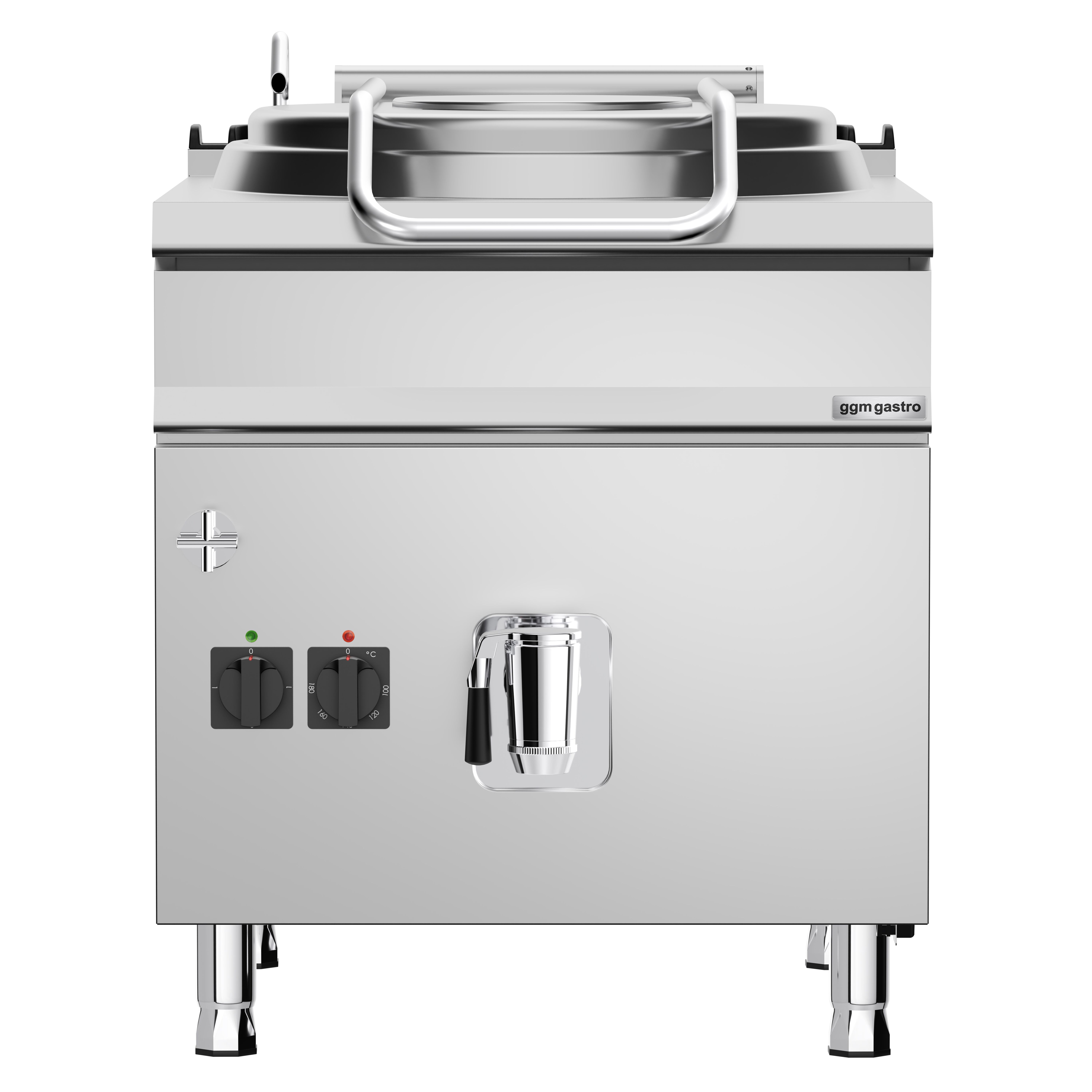 Marmite électrique de cuisson - 150 litres - 12 kW - chauffage indirect - avec arrivée d’eau et robinet de vidange