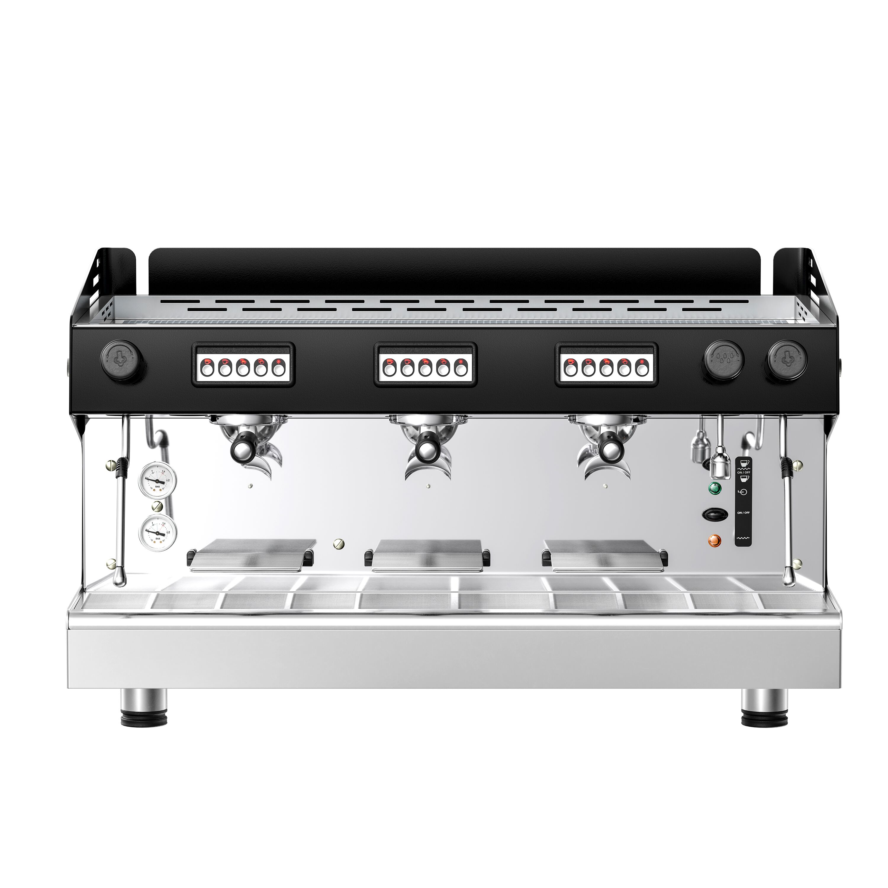 Machine à café porte-filtre – 3 groupes – avec système de préinfusion inclus