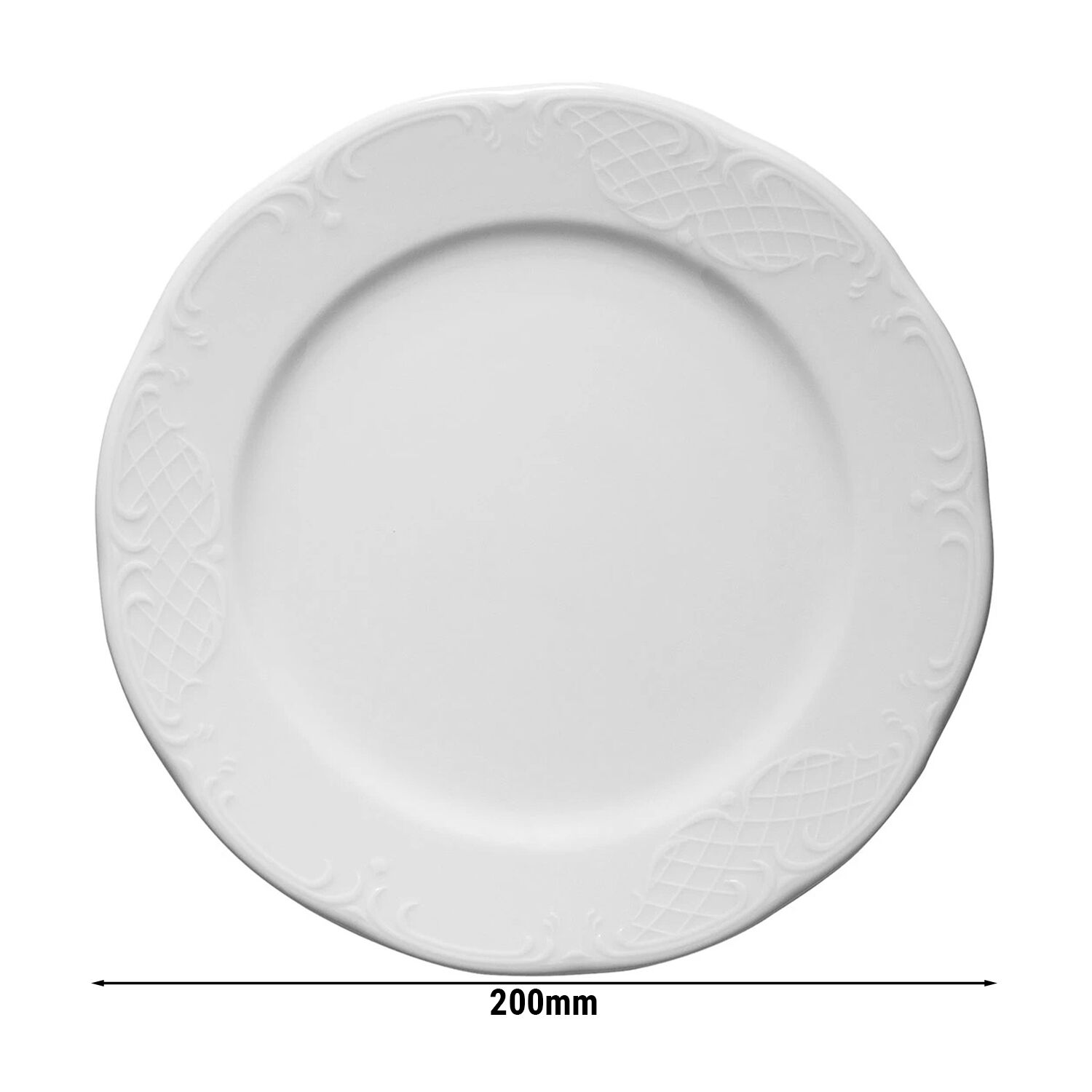 (12 pcs) CLASSICO | Plate - flat - Porcelain - 200x200mm - White