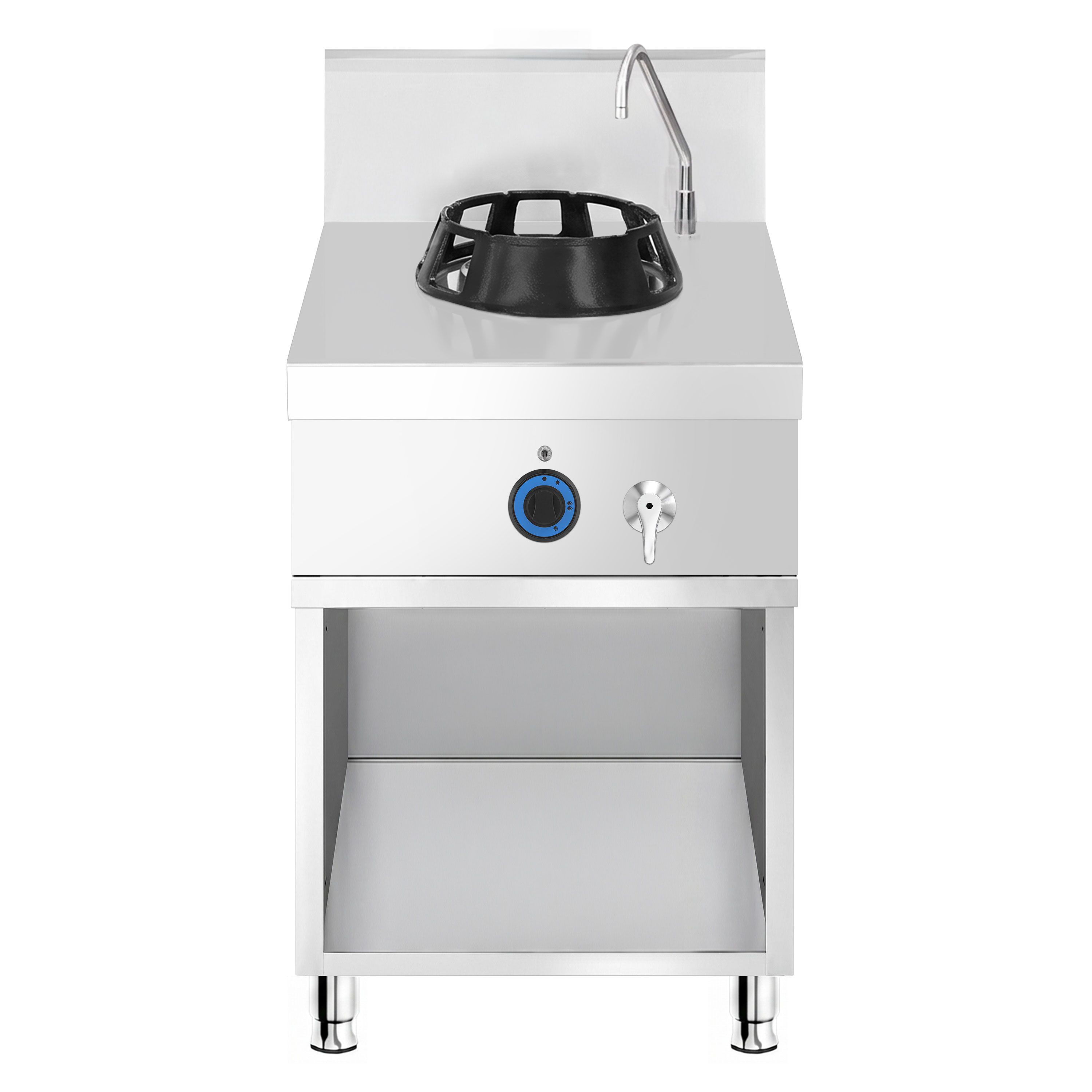 Gas woktafel - 14 kW - 1 brander - incl. 1 kraan