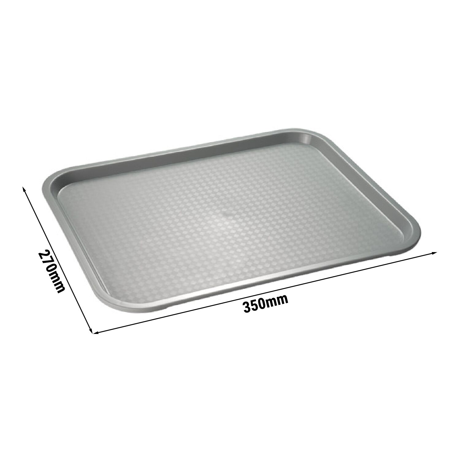 (6 pièces) Plateau FAST FOOD – polypropylène – 350×270 mm – Gris