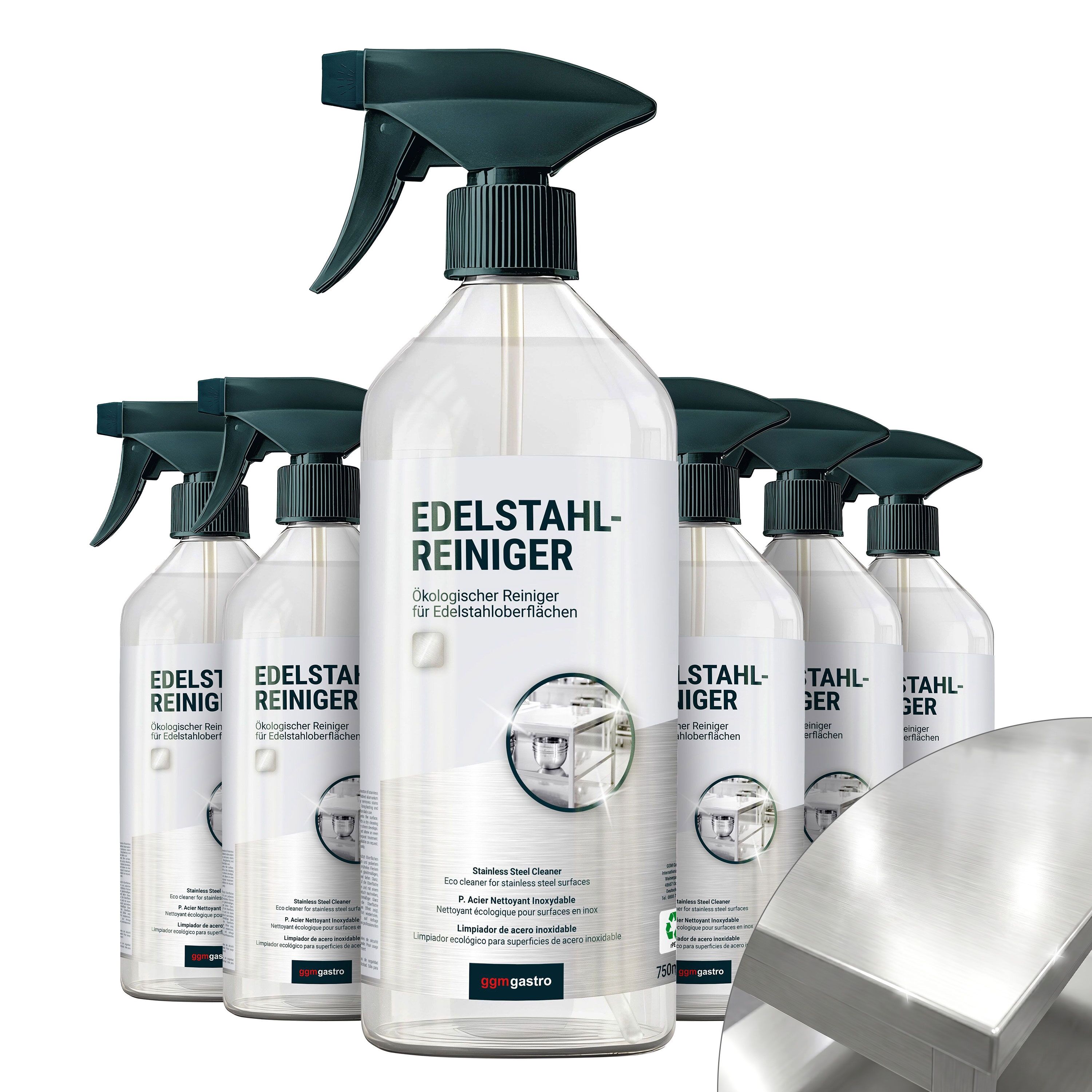 (6 pièces) Nettoyant inox de 750 ml - écologique & dégraissant