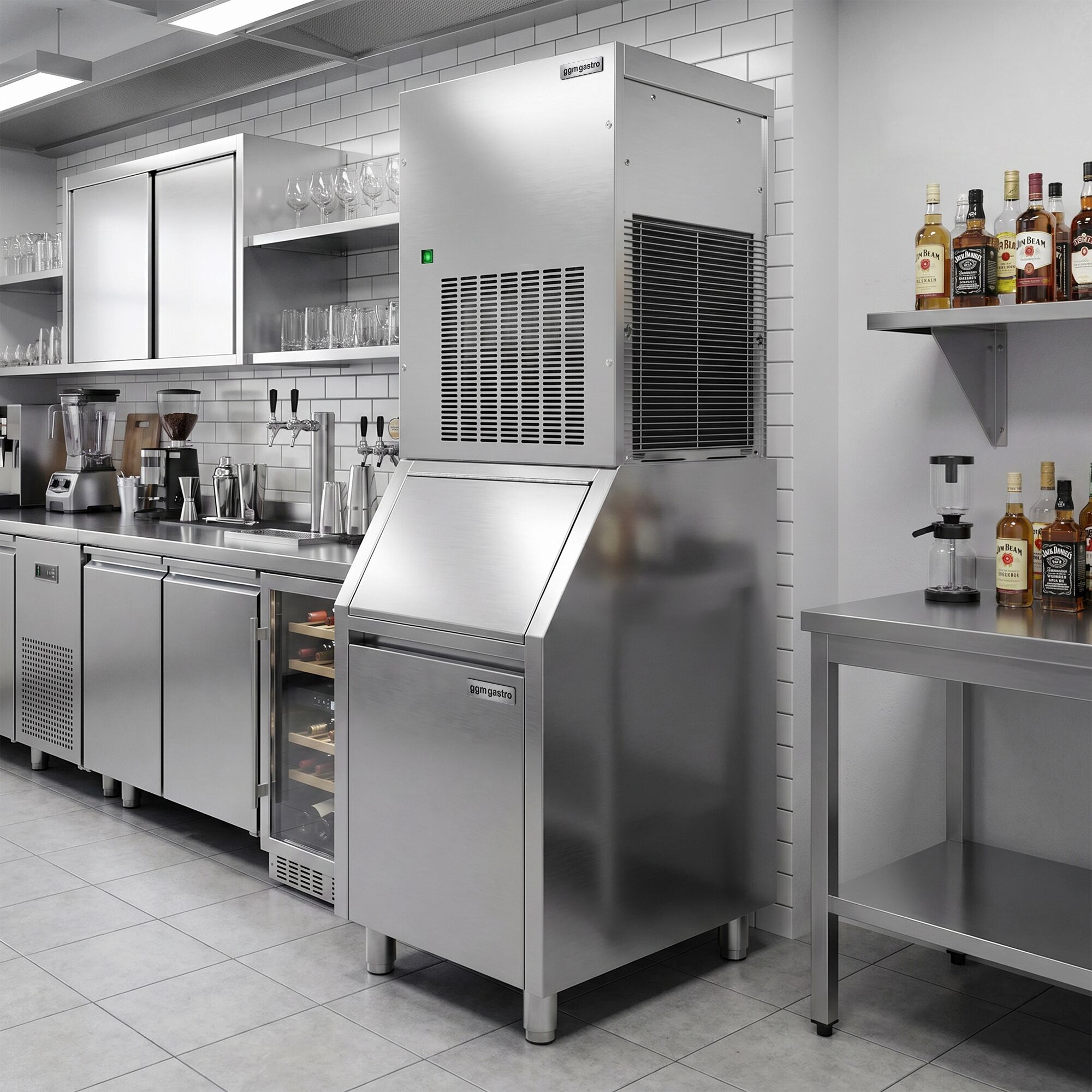 Machine à glace en flocons modulaire Premium PLUS - 270 kg/24, avec réservoir de stockage de glace de 100 kg