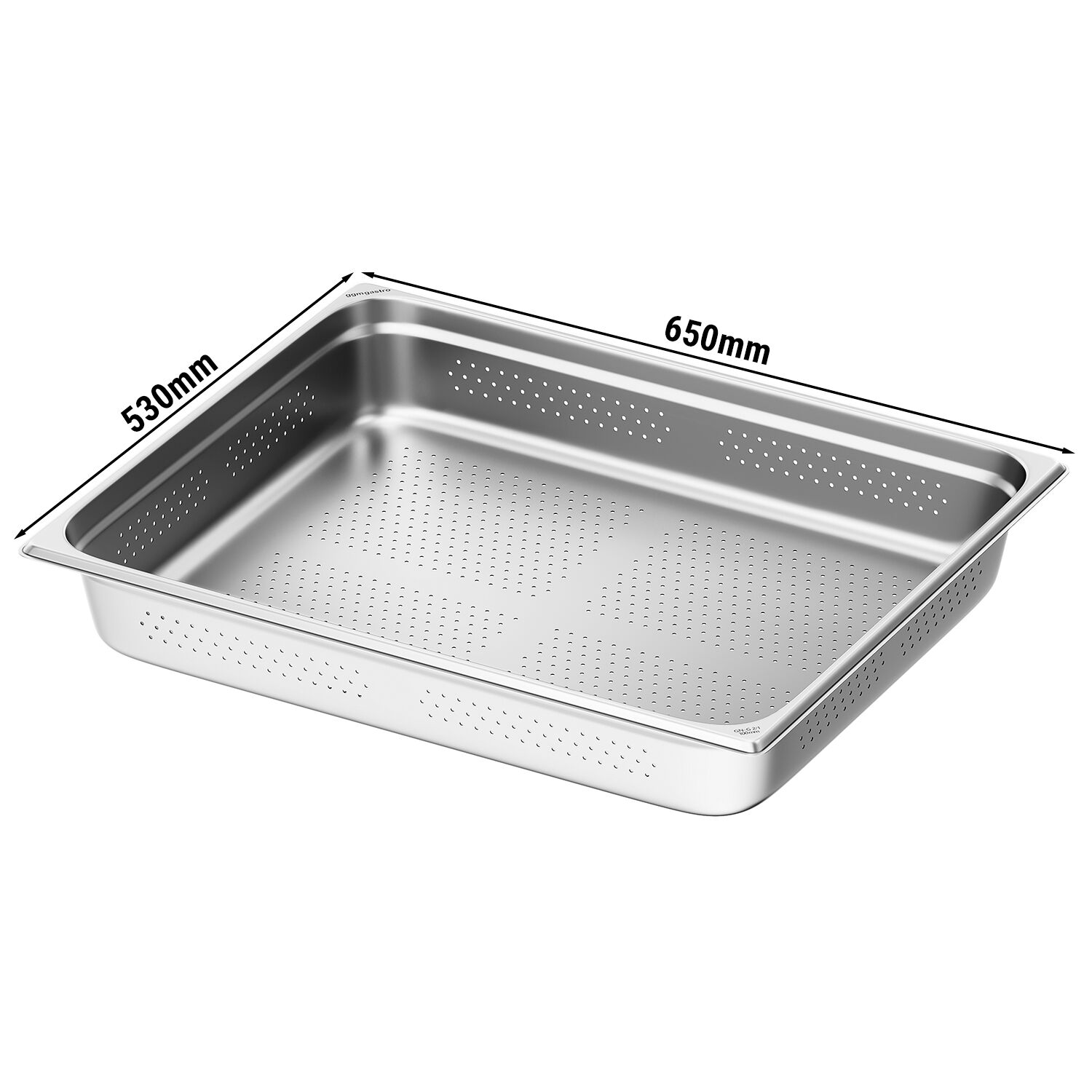 Edelstahl-Behälter GN 2/1 - gelocht - Höhe: 100mm