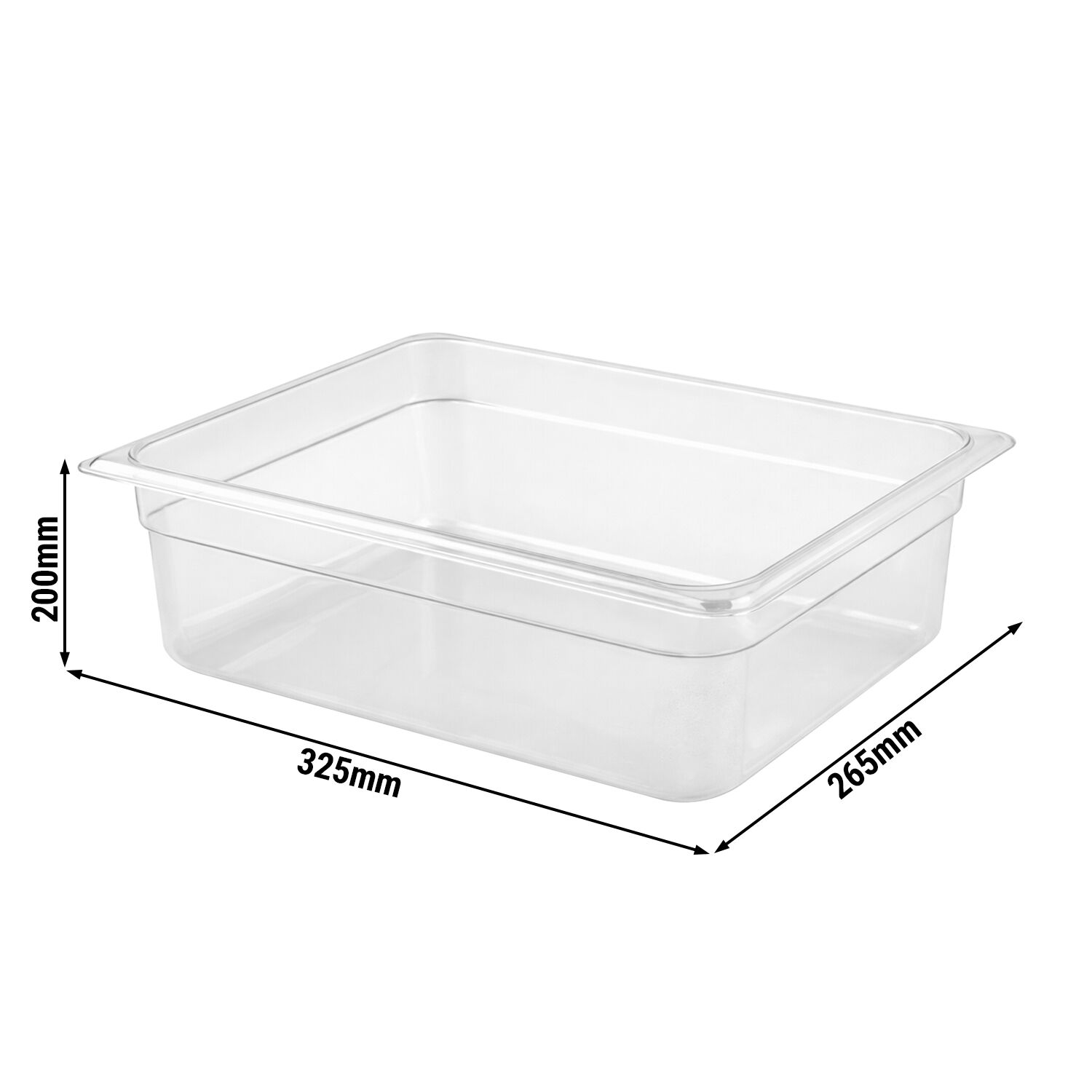 (6 pièces) Bac en Polycarbonate GN 1/2 - Transparent - Hauteur : 200 mm