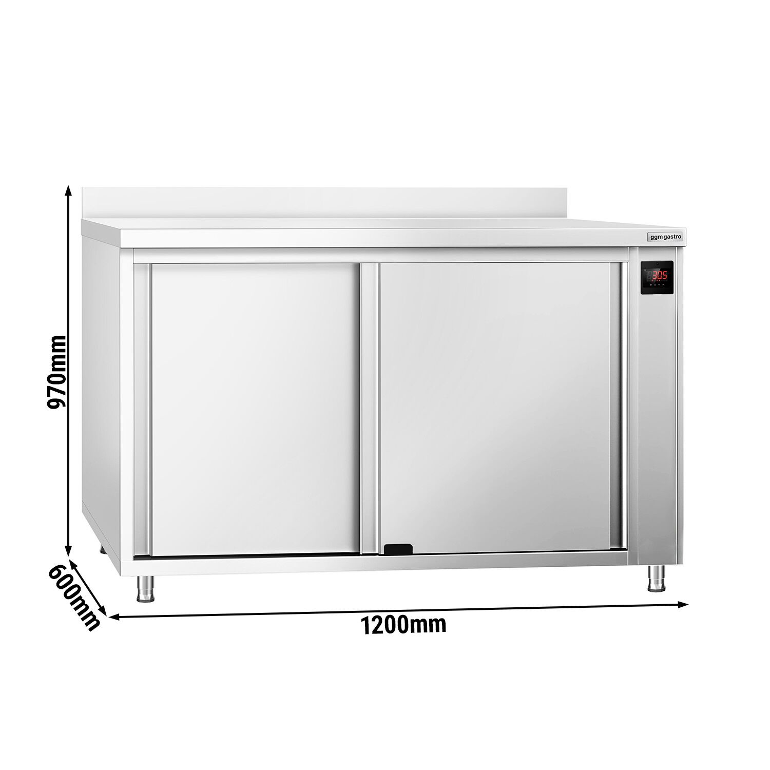 Armoire chauffante professionnelle - 1.5kW - 1 étagères - 1200x600x970mm