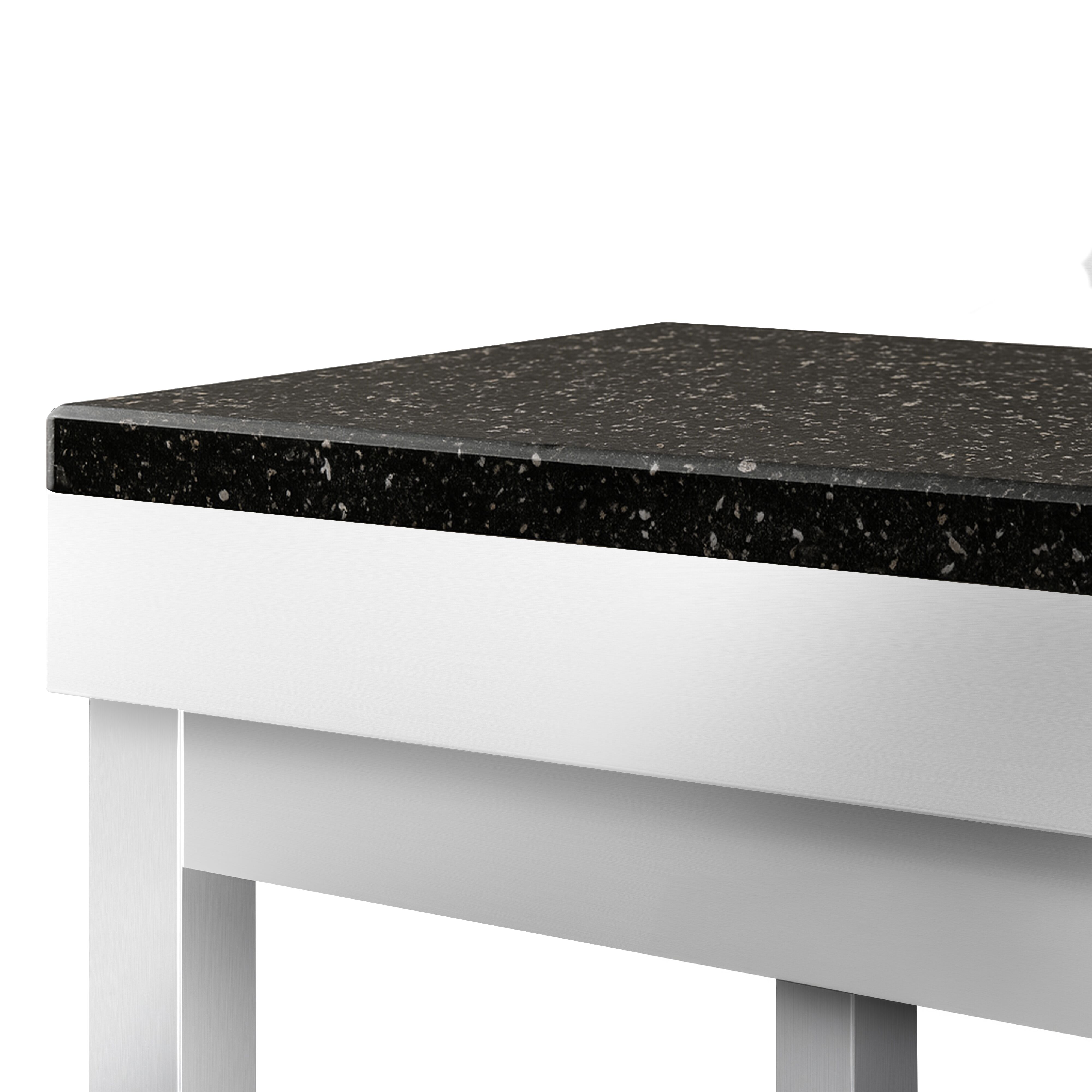 Table de travail inox PREMIUM - 1600 x 800 mm - avec tablette inférieure - incl. Plan de travail en Granit