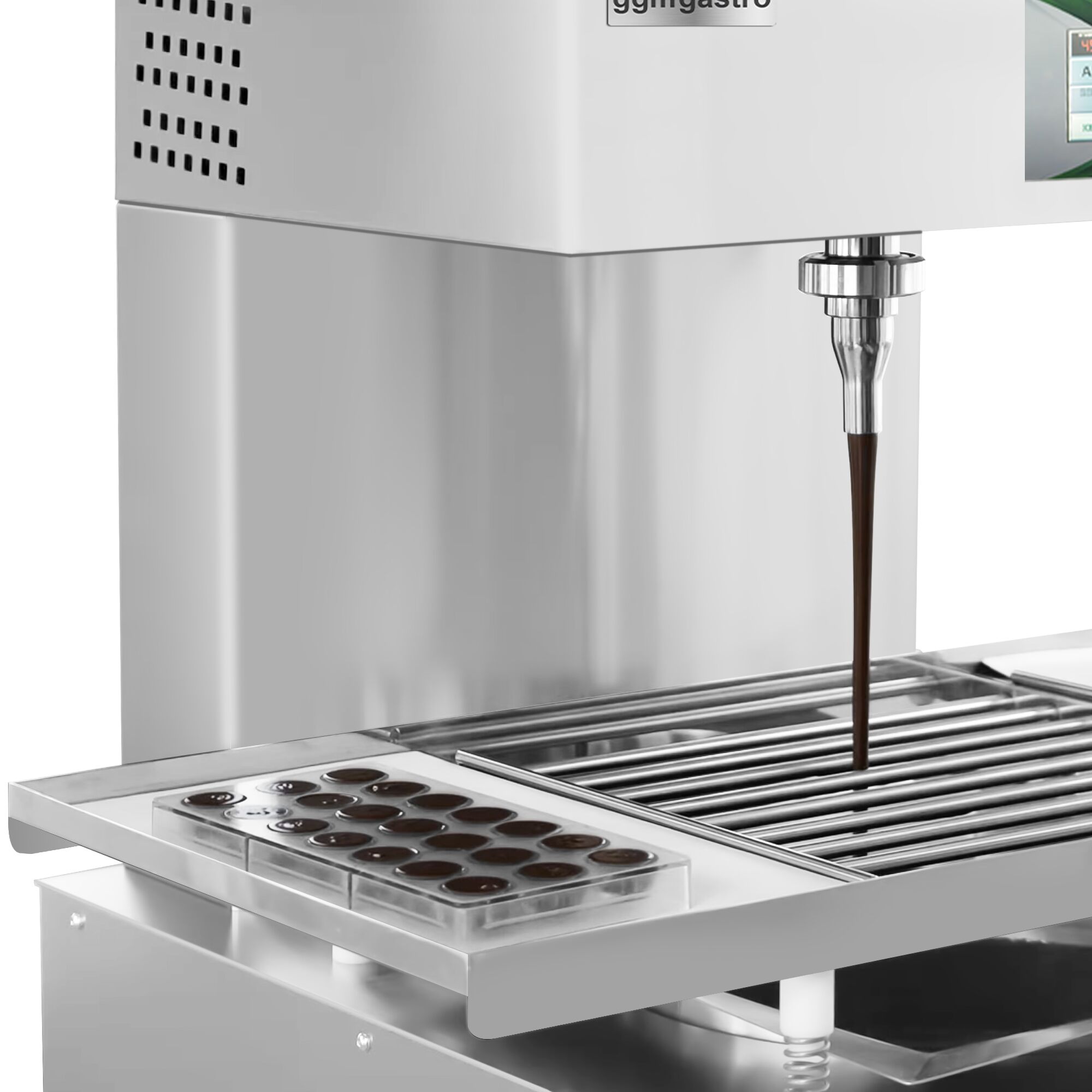 Tempéreuse à chocolat / Chocotemper - 12 kg - 2,5 kW - avec robinet de vidange - incl. surface de rangement avec zone de glaçage