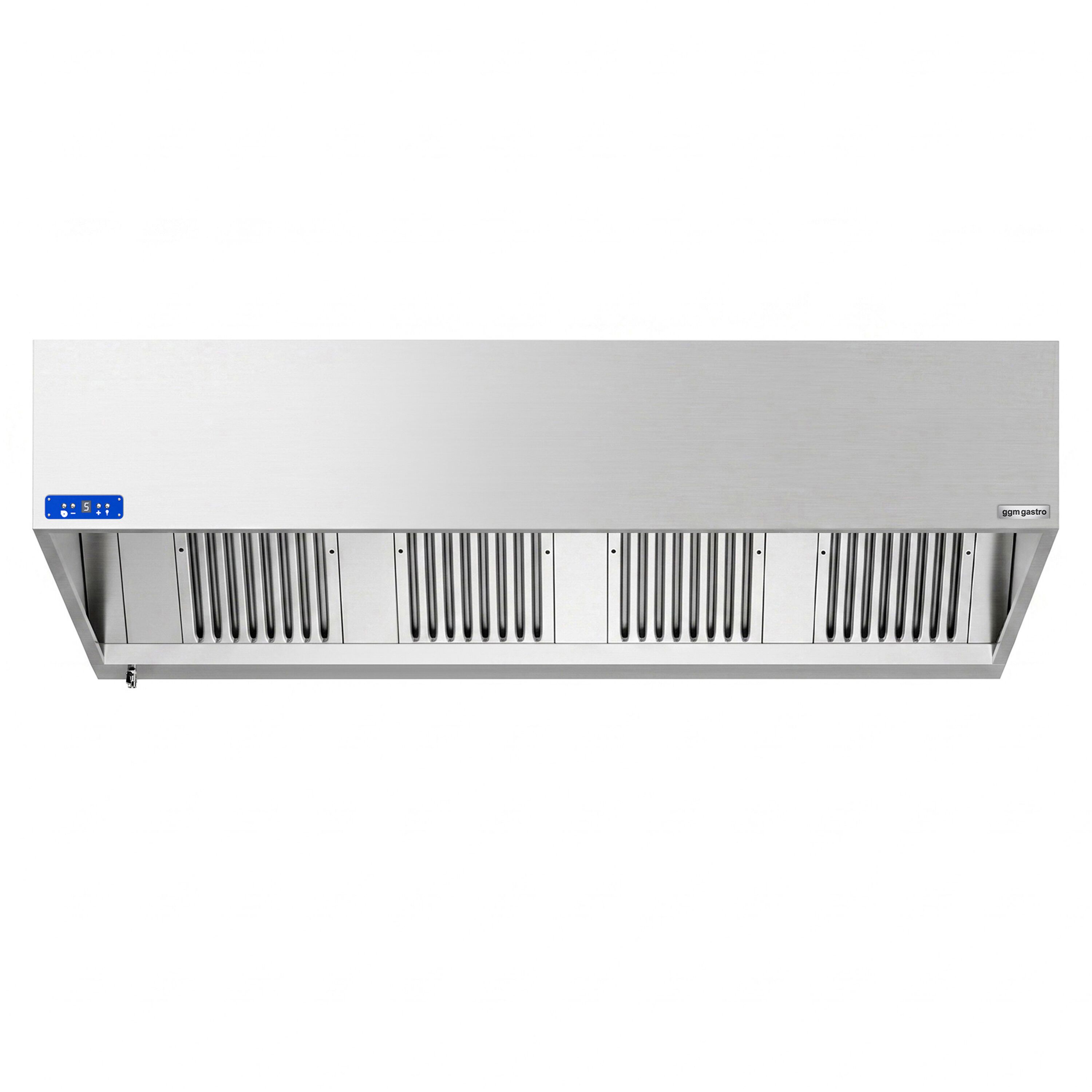 Commercial Wall-Mounted Extractor Hood with Motor – 2200mm – with Speed Controller, Baffle Filters & Lighting